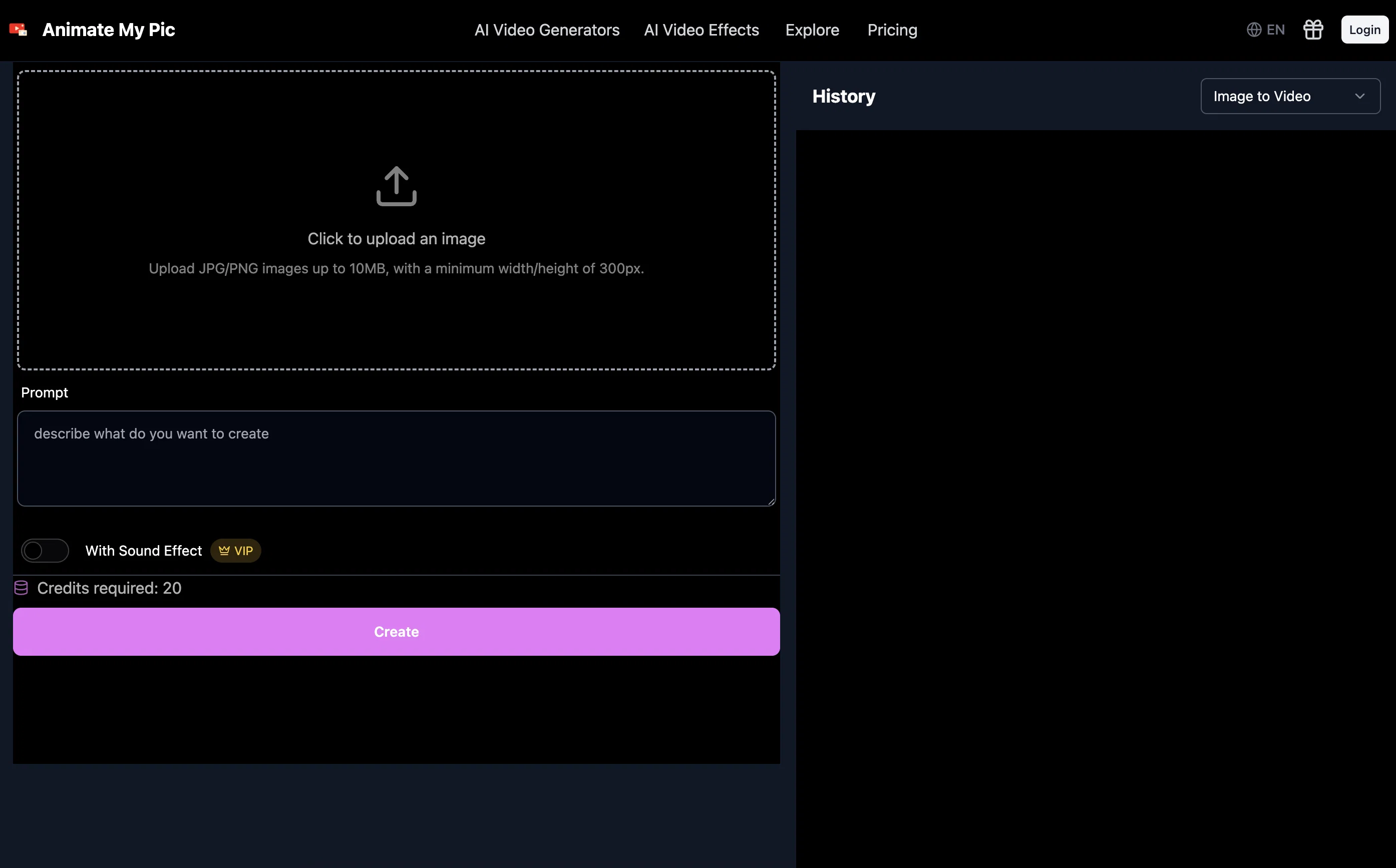 AnimateMyPic | Image to Video website