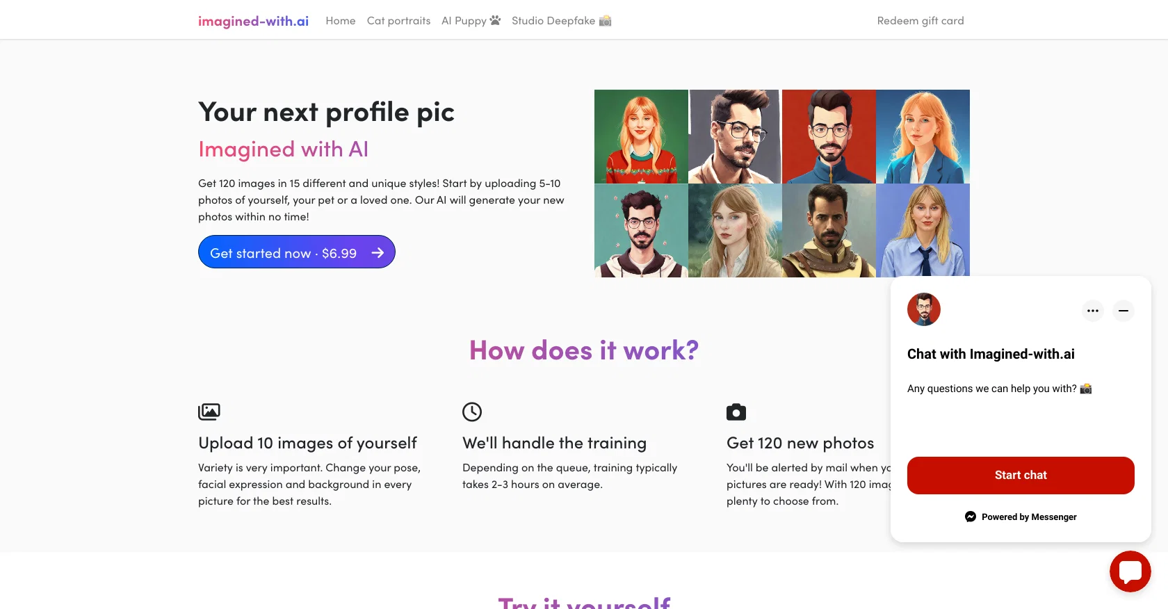 Imagined with AI website