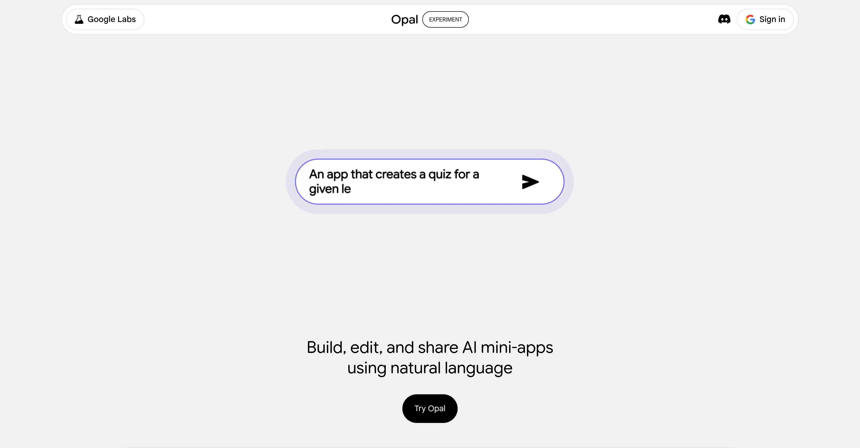 Google Opal website
