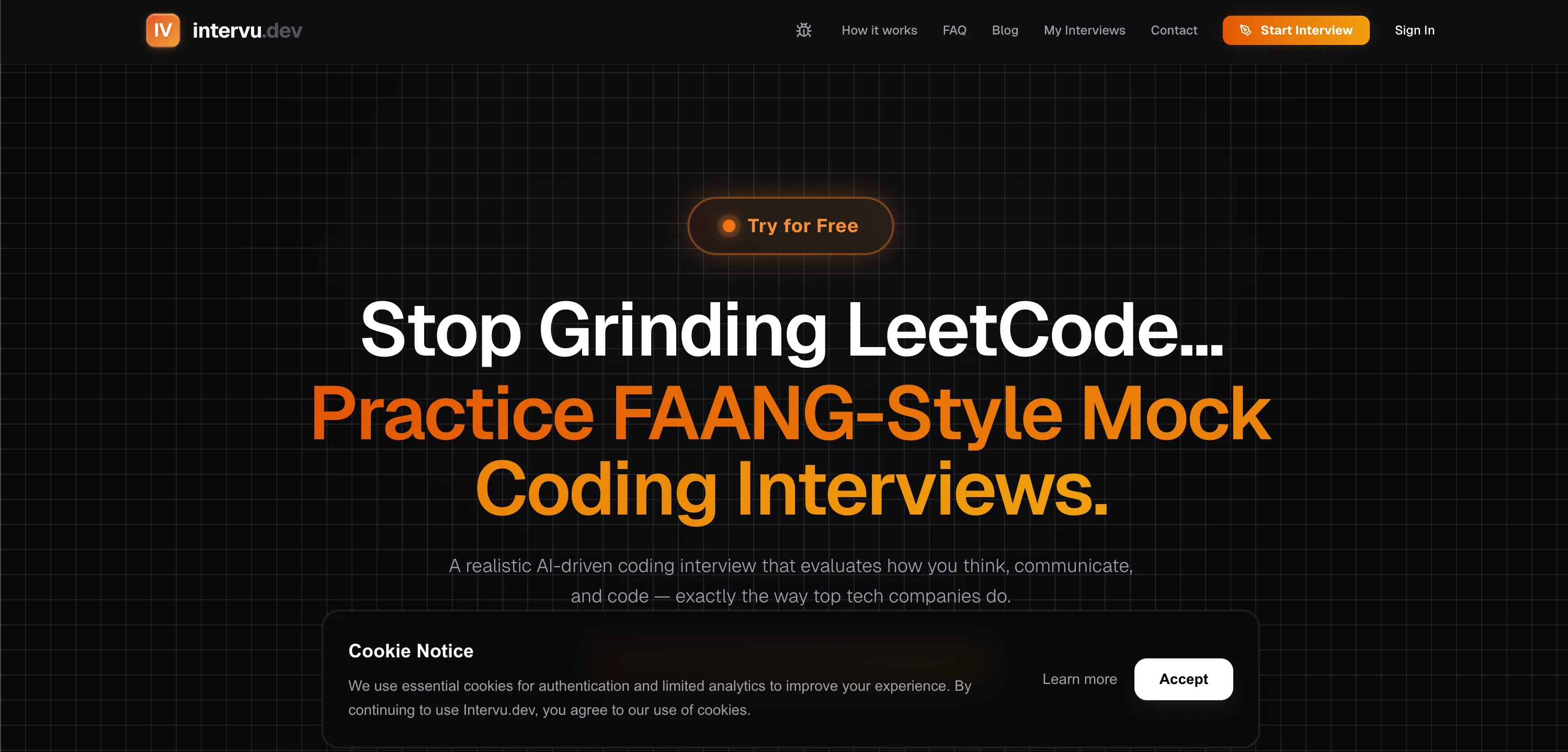 intervu.dev website