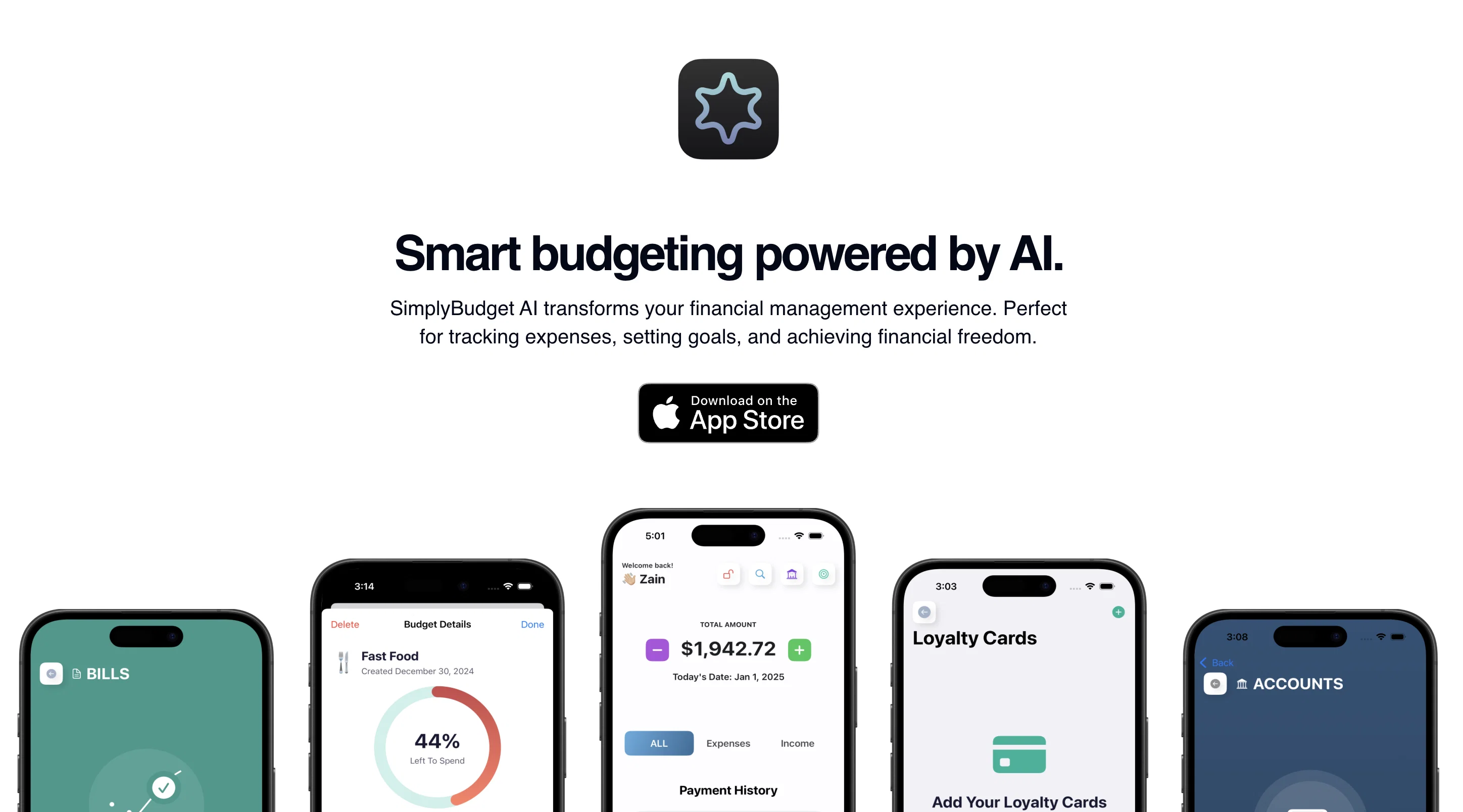 SimplyBudget AI website