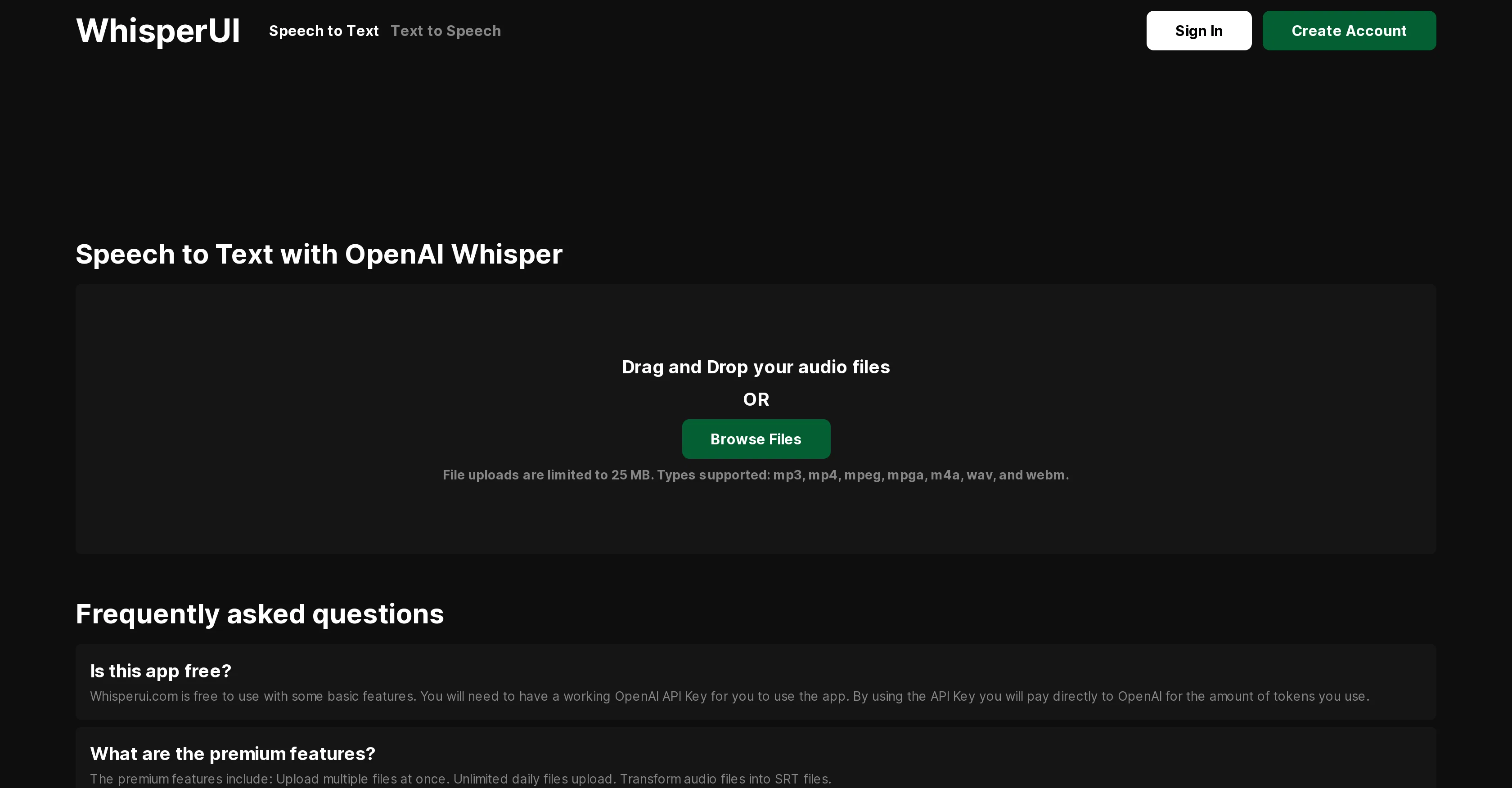 WhisperUI website