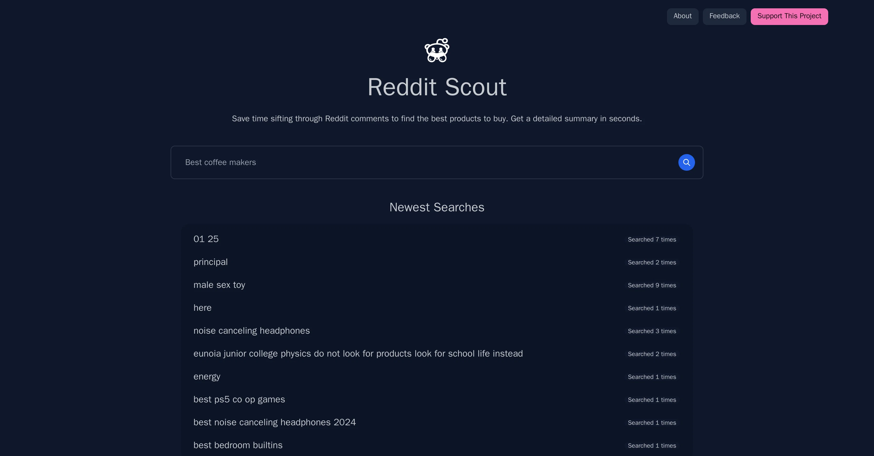 Reddit Scout website