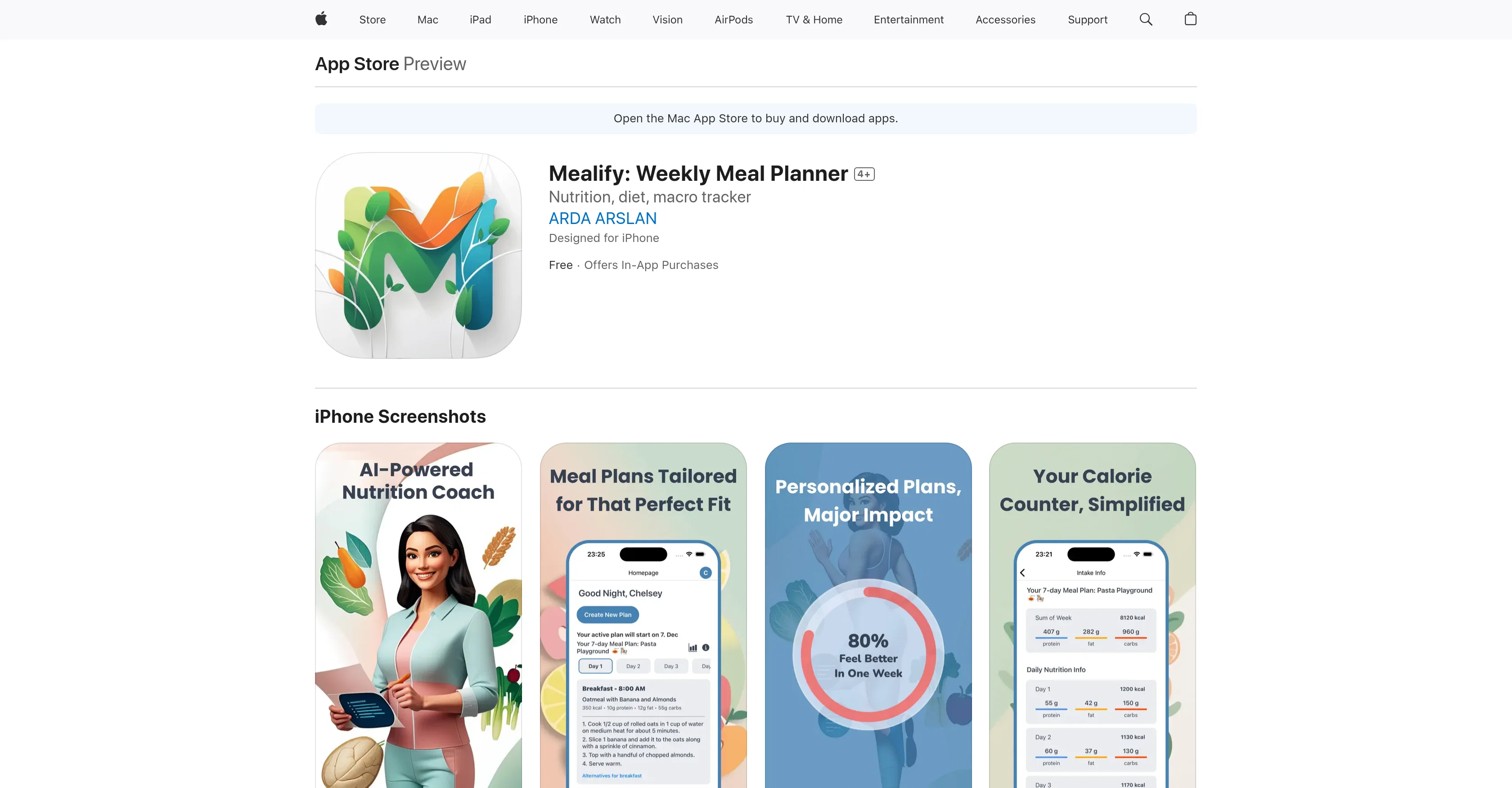 Mealify: Weekly Meal Planner website