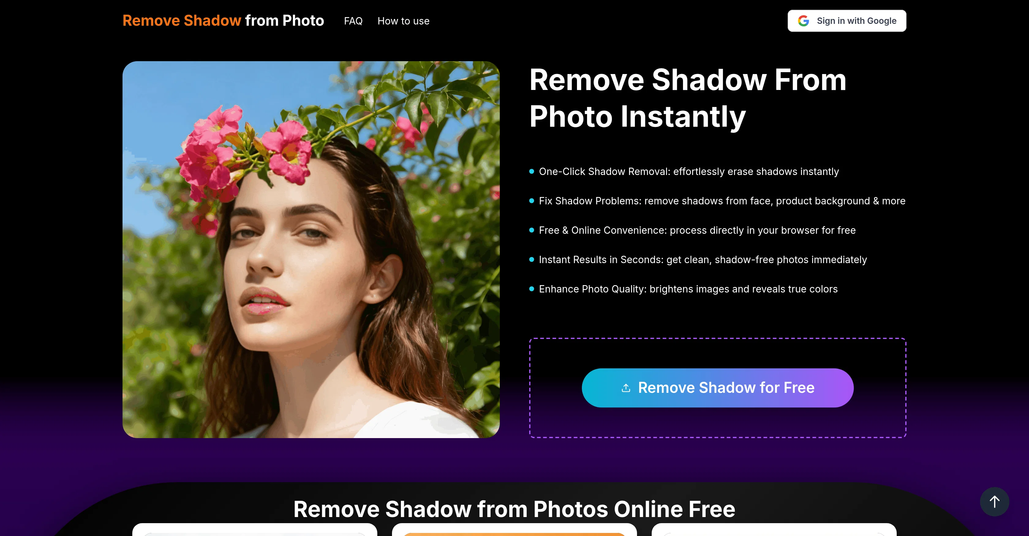Remove Shadow From Photo website