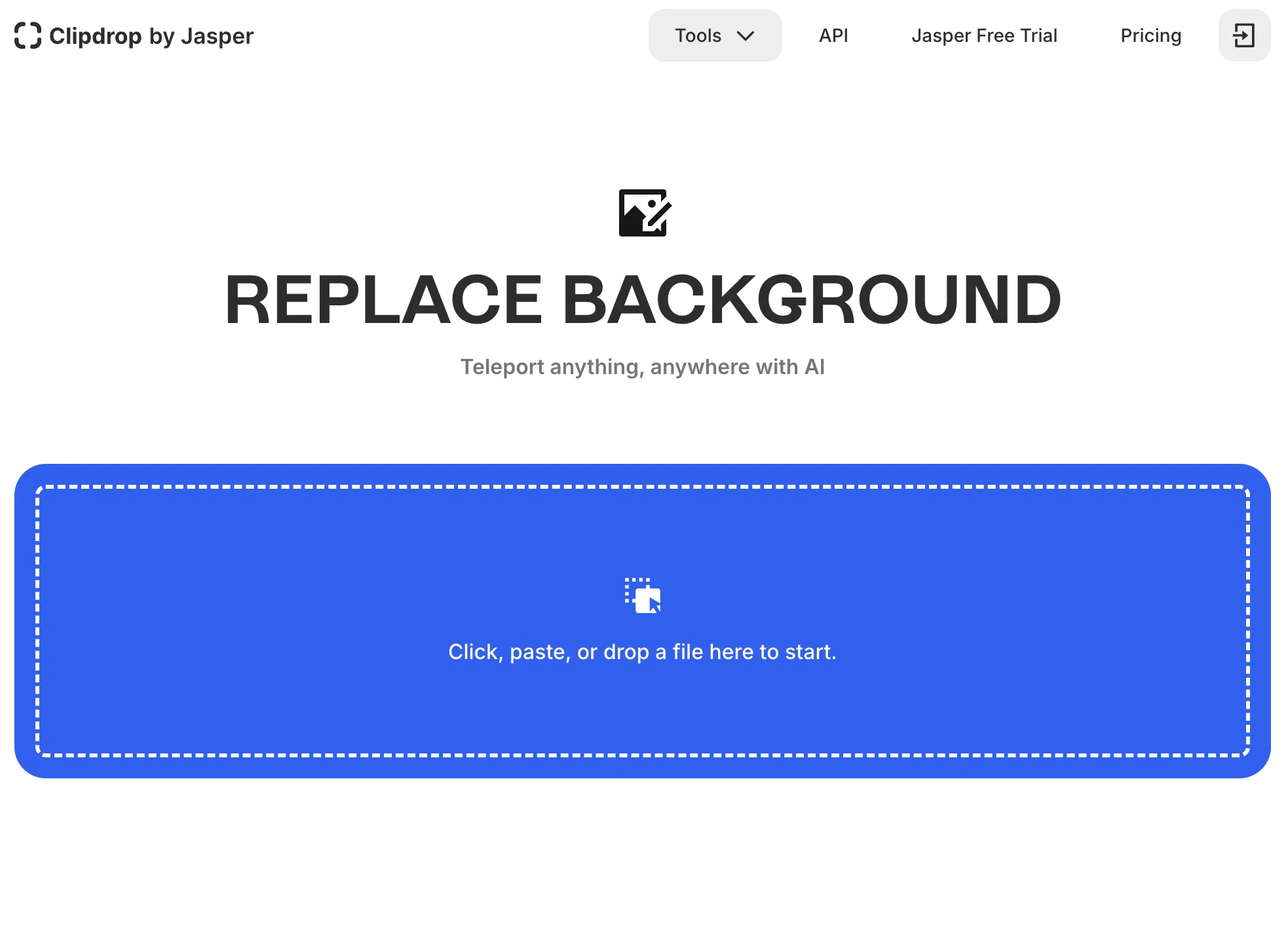 ClipDrop Replace Background website
