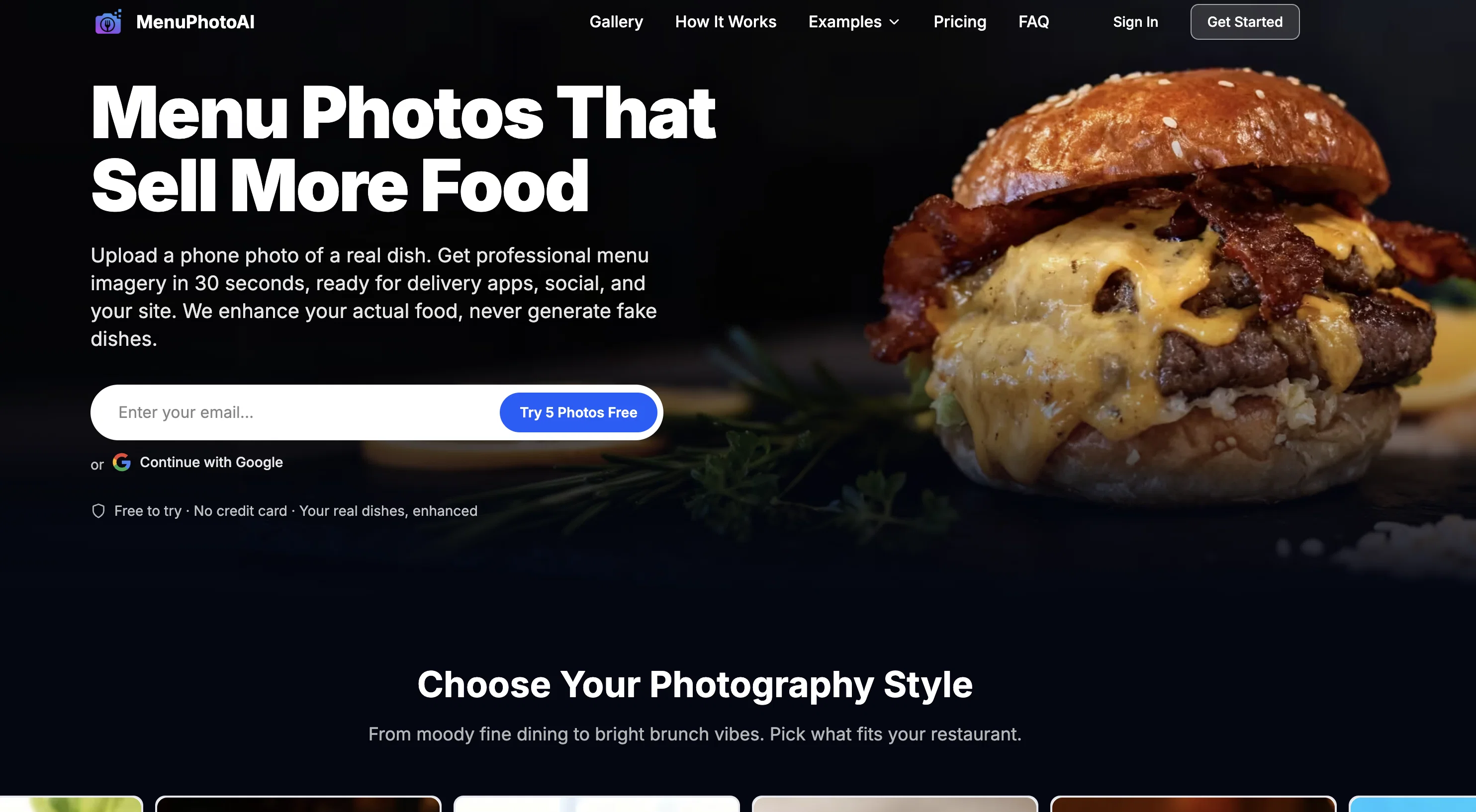 MenuPhotoAI website
