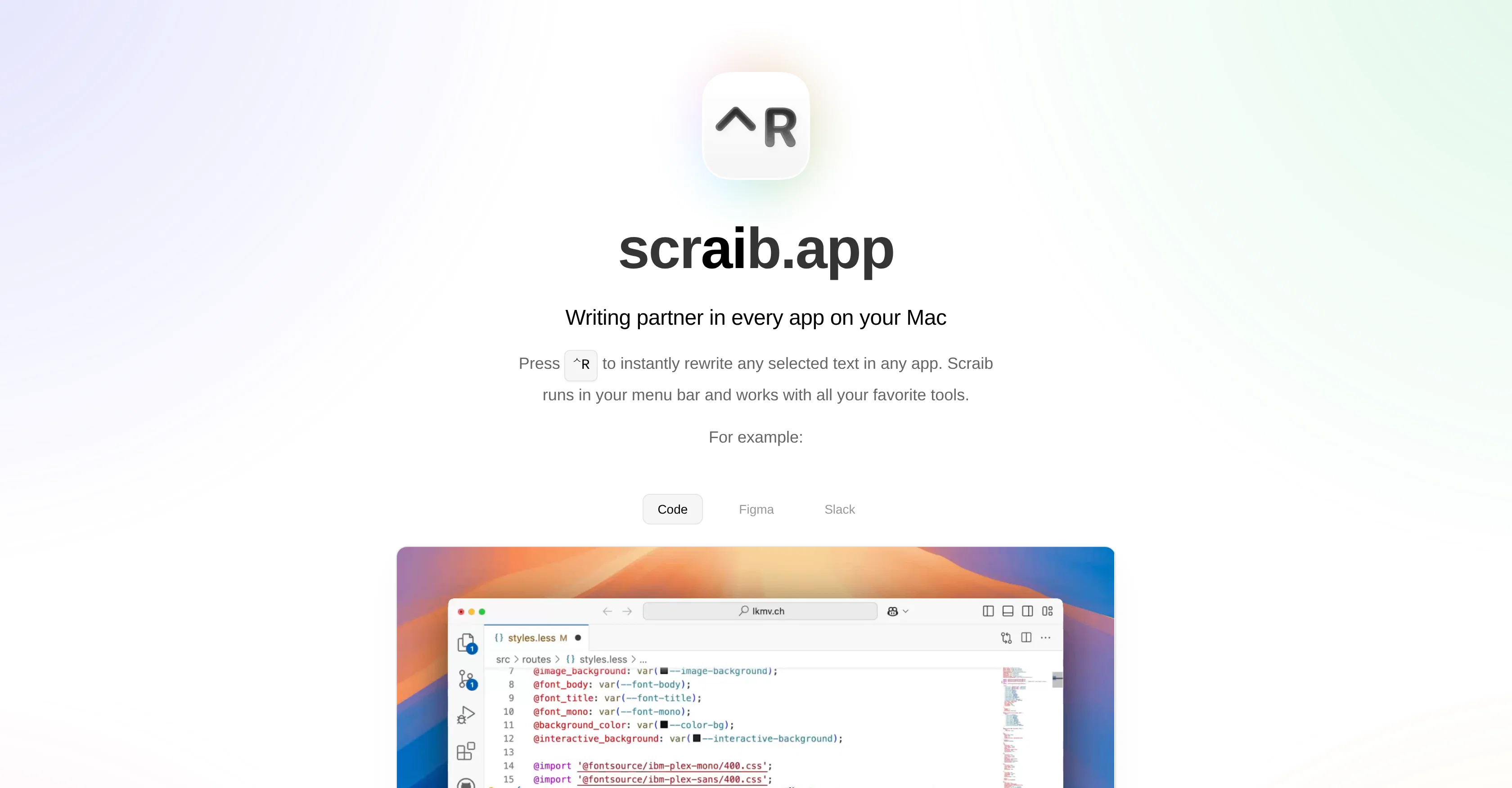 Scraib.app website
