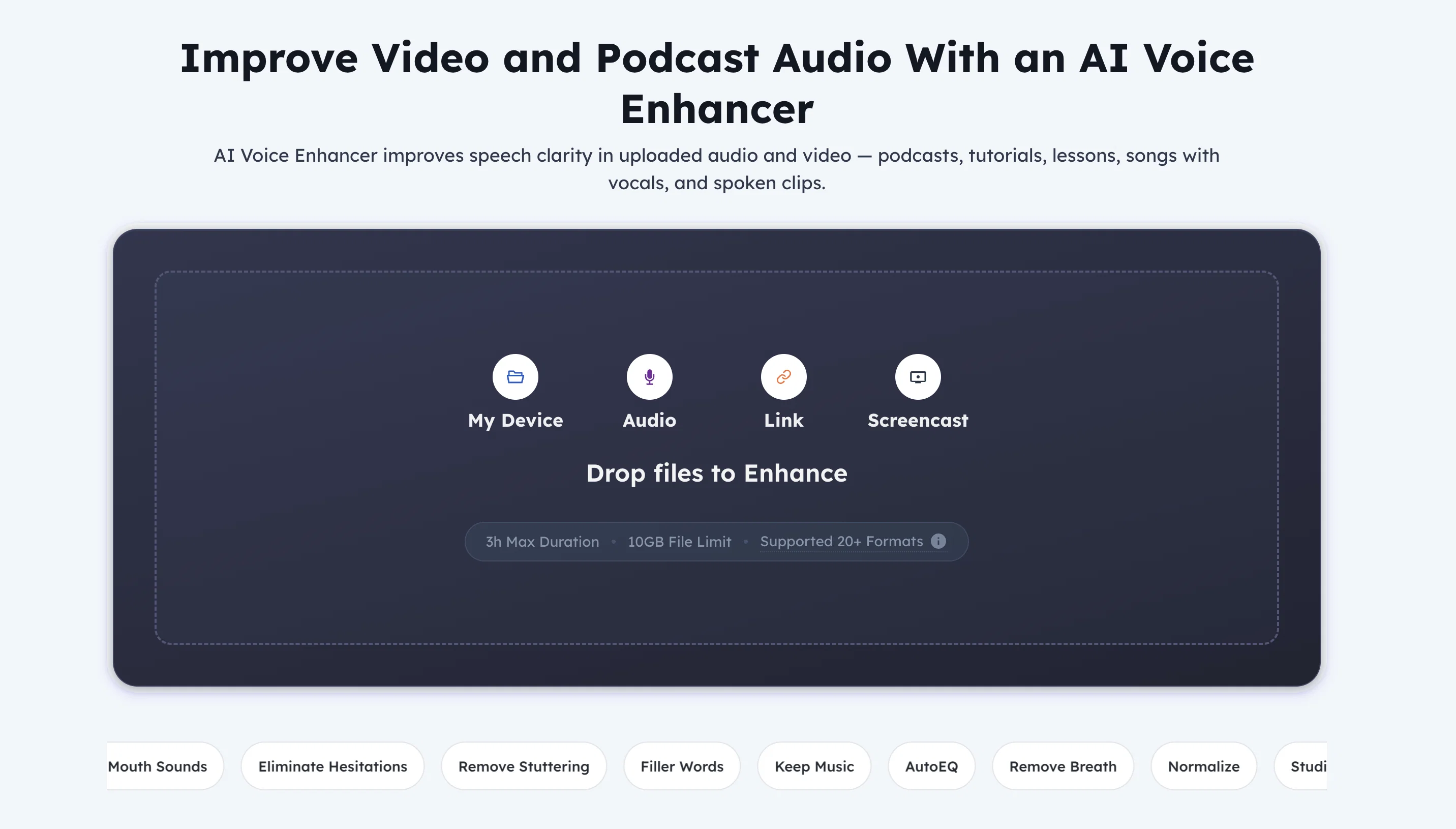 AI Voice Enhancer Online website