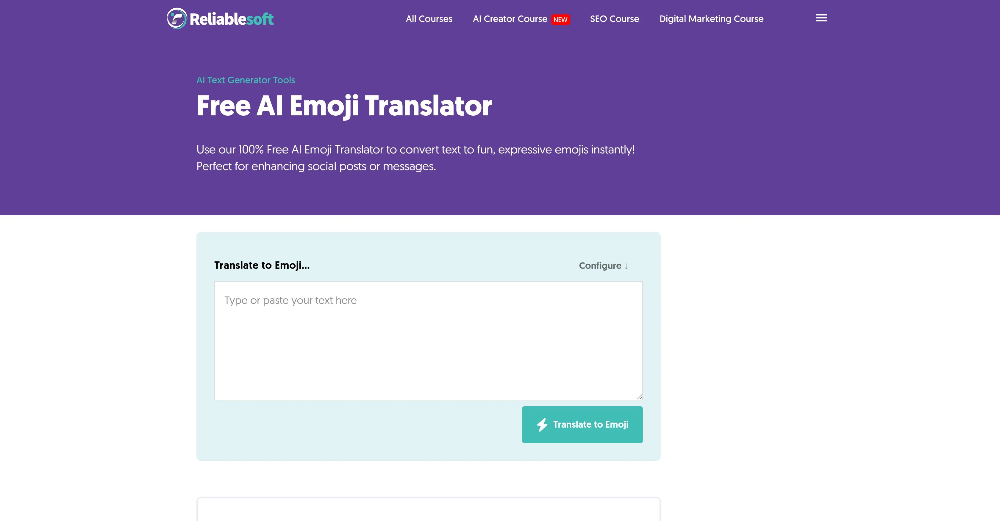 ReliableSoft Emoji Translator website