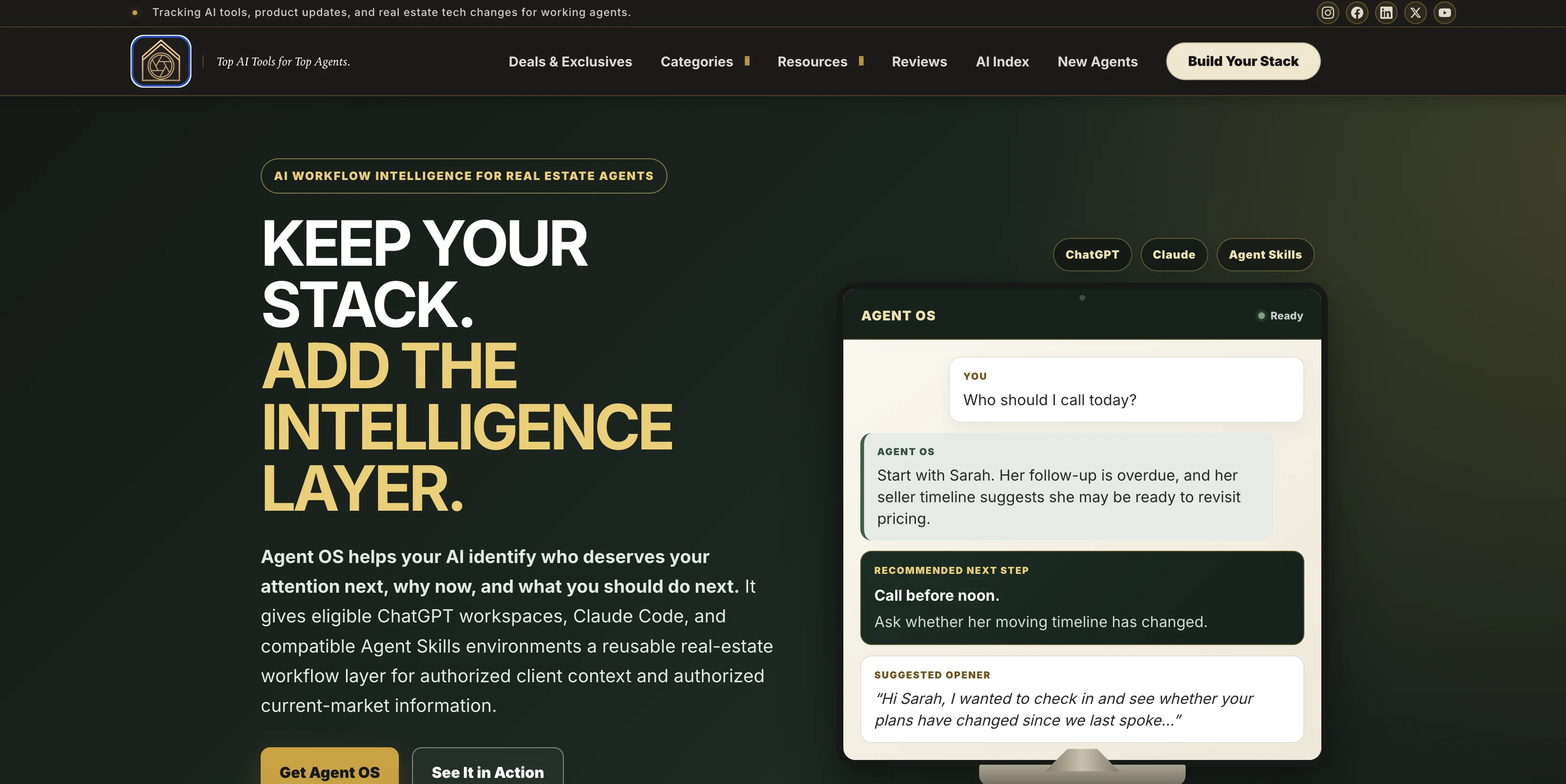 Agent OS by AI and Realtors website
