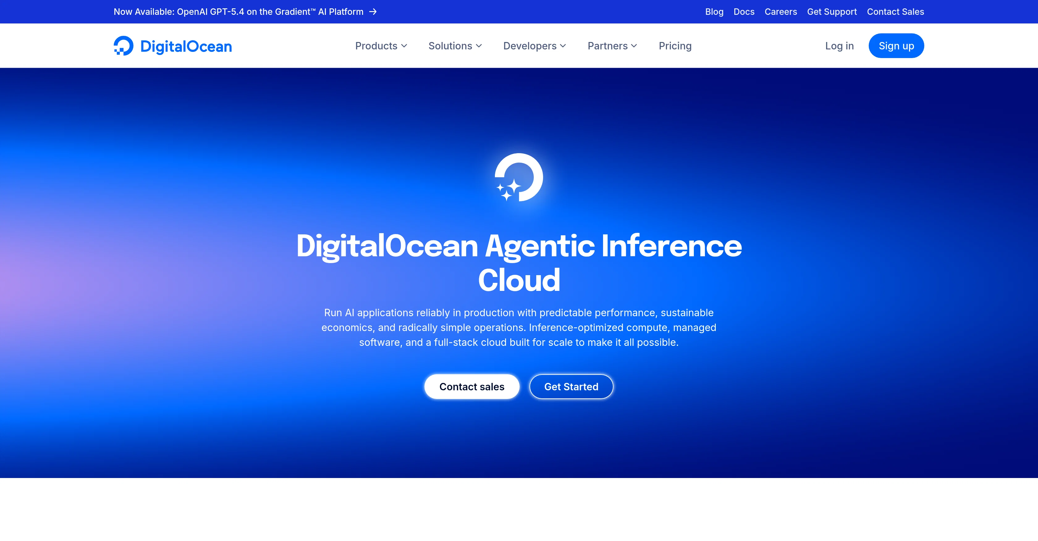 Gradient AI by DigitalOcean website