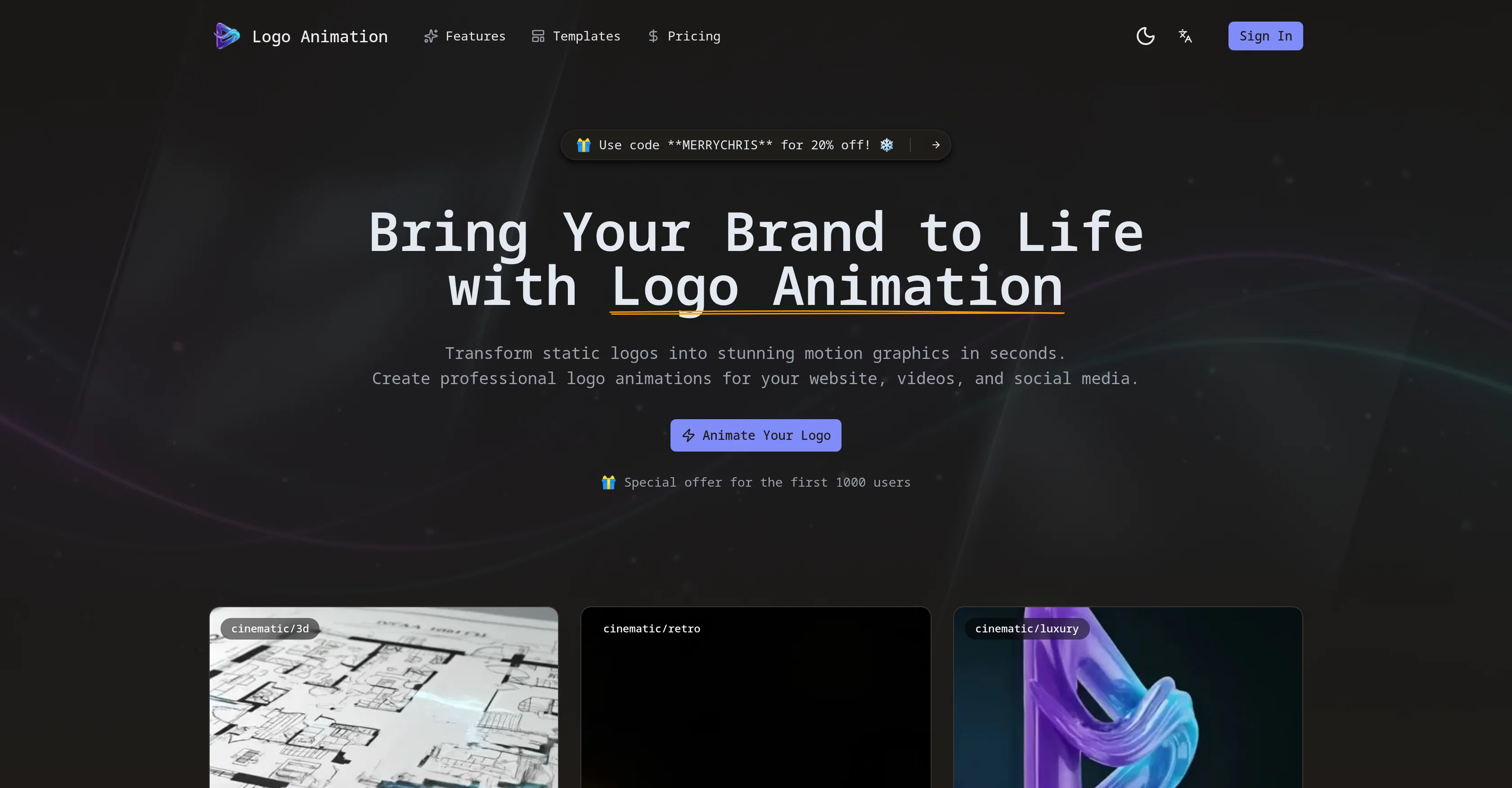 Logo Animation App website