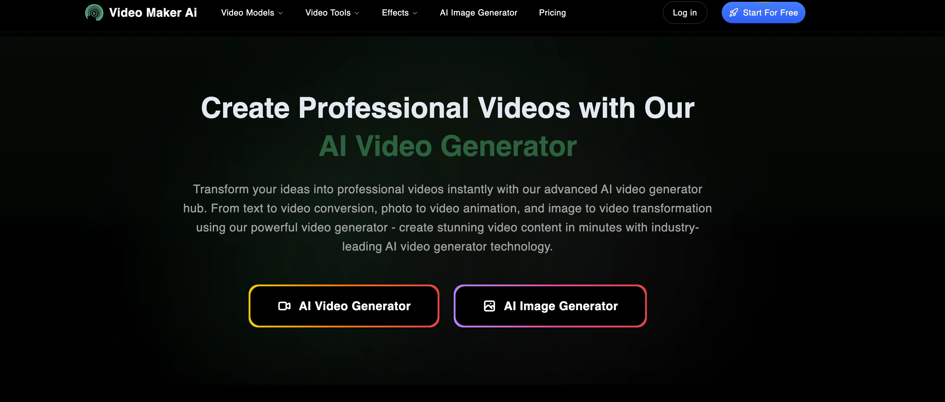 Video Maker AI  - AI Video Generator website