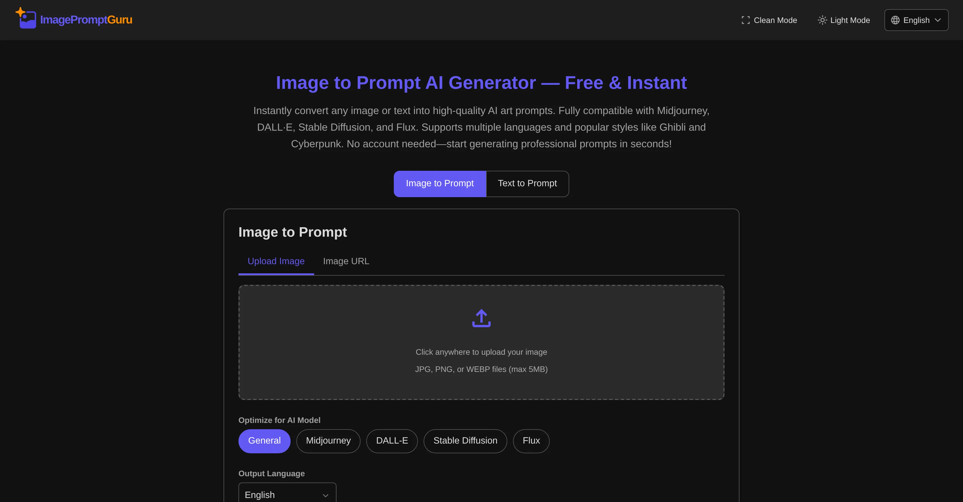 ImagePromptGuru website