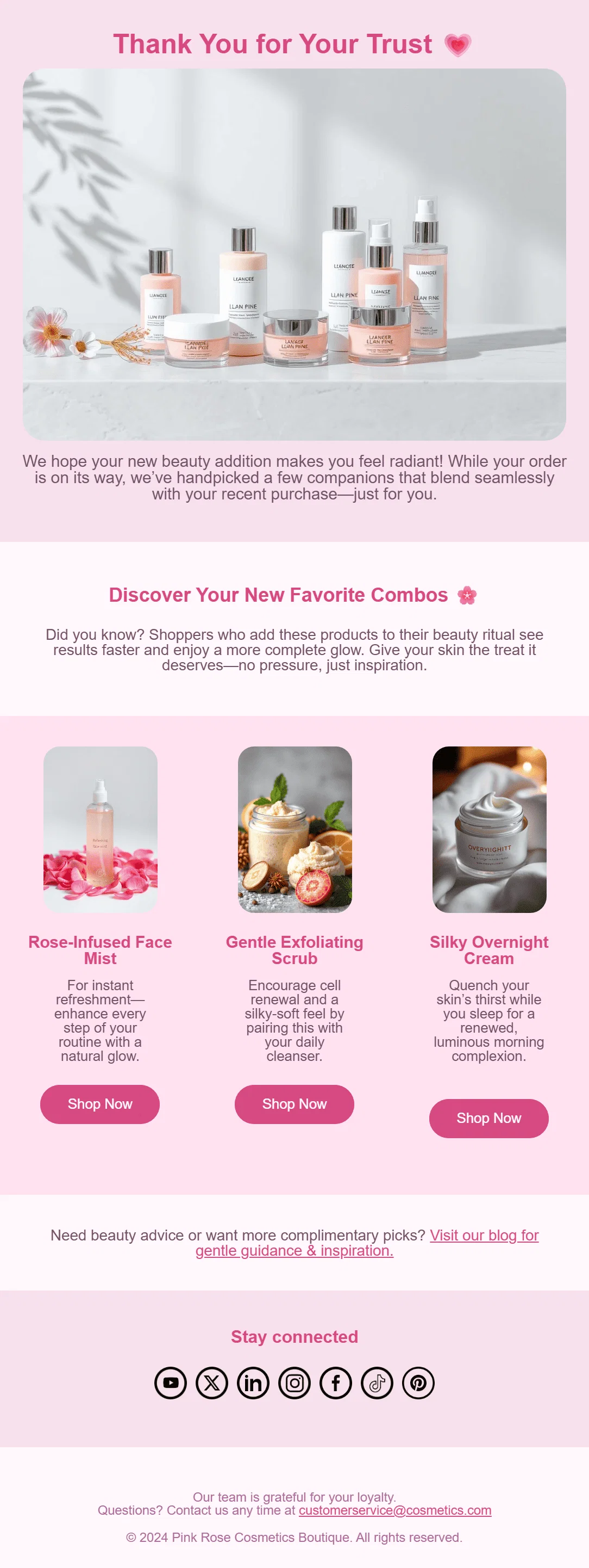 Order Confirmation with Product Recommendations