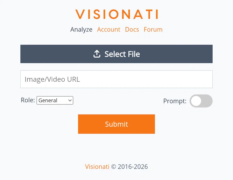 Visionati website