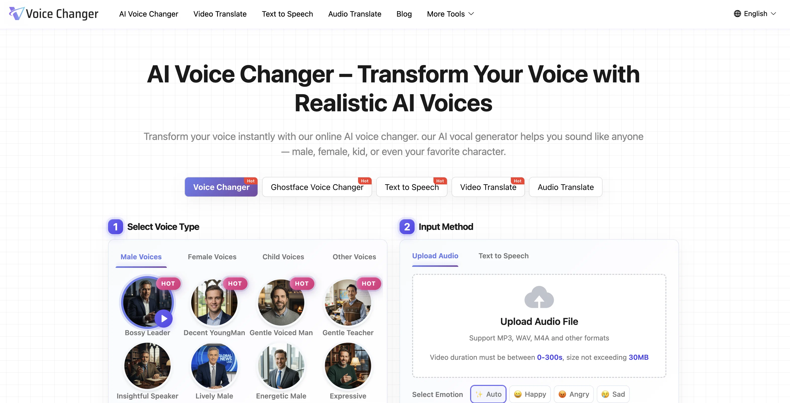 Voice Changer.video website