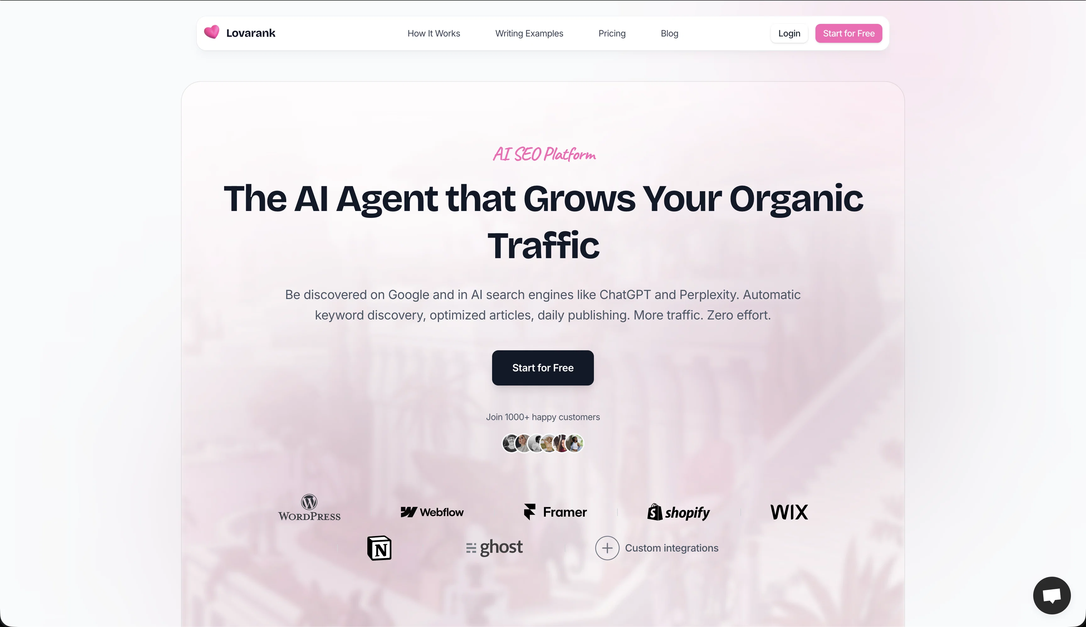 Lovarank website