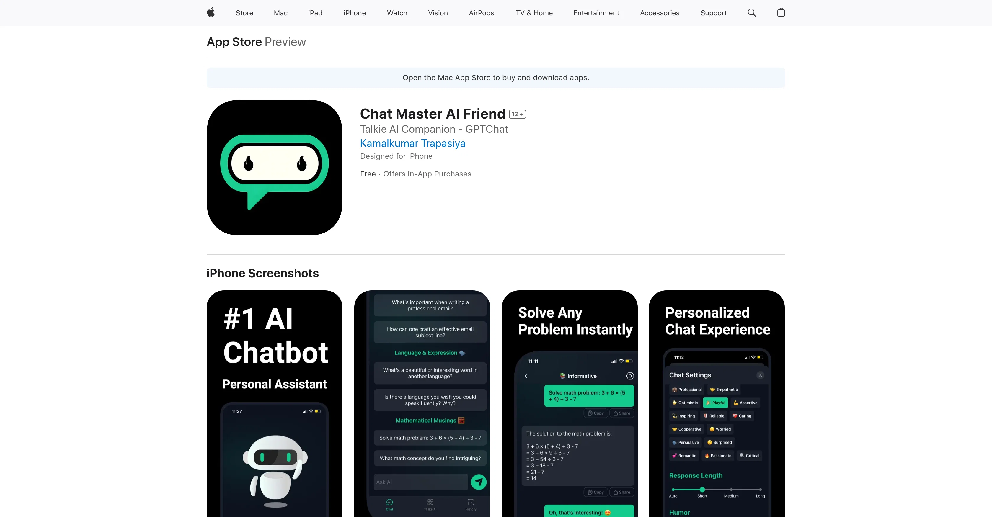 Chat Master AI Friend website