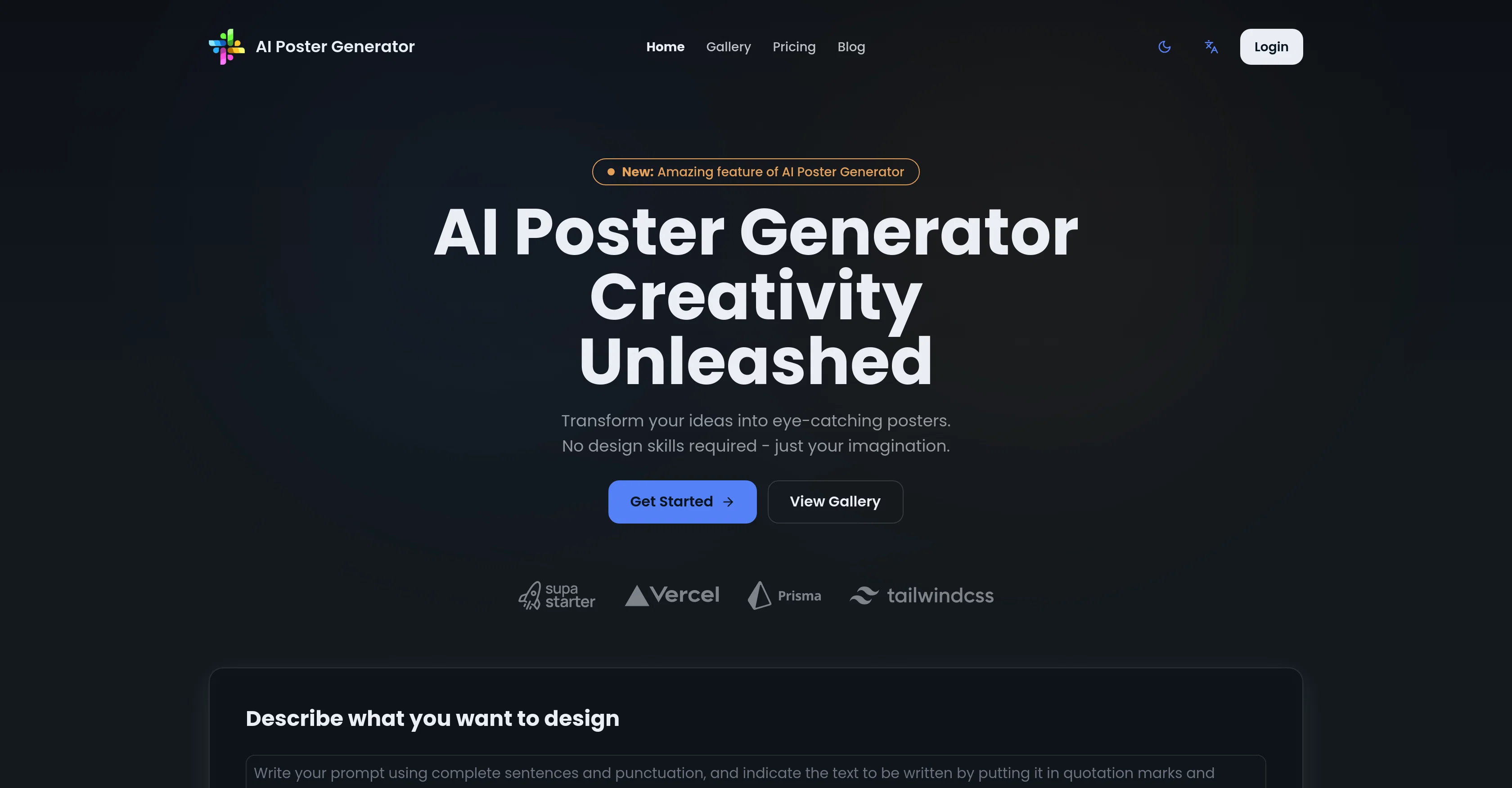 AI Poster Generator website