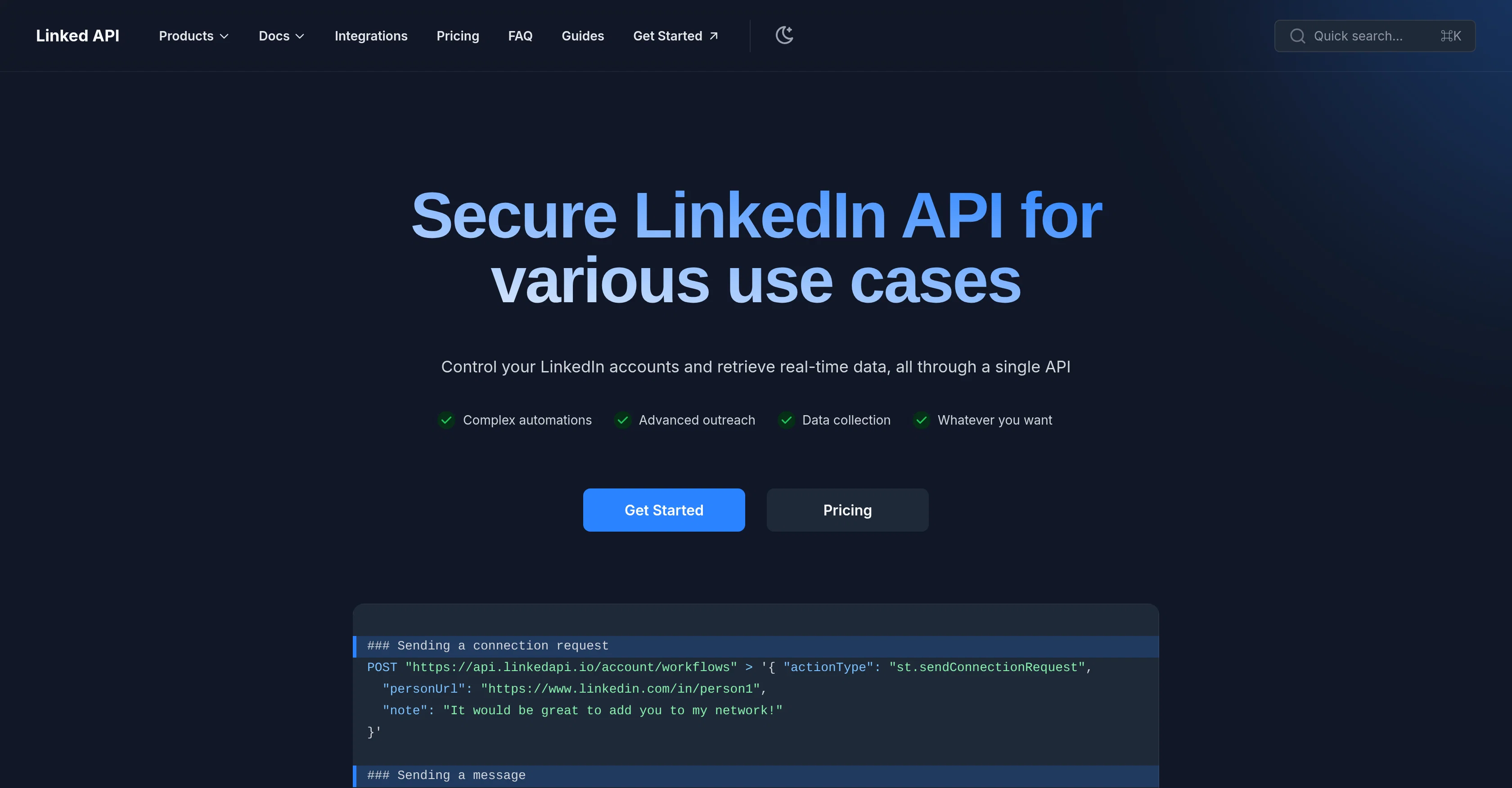 Linked API website