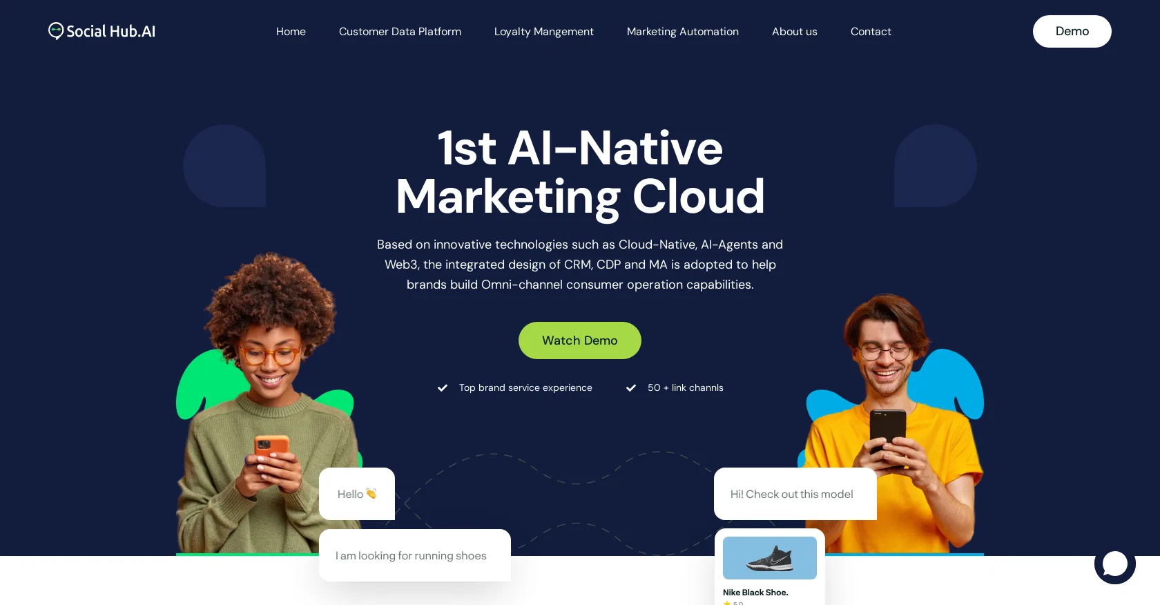 Social Hub.AI website