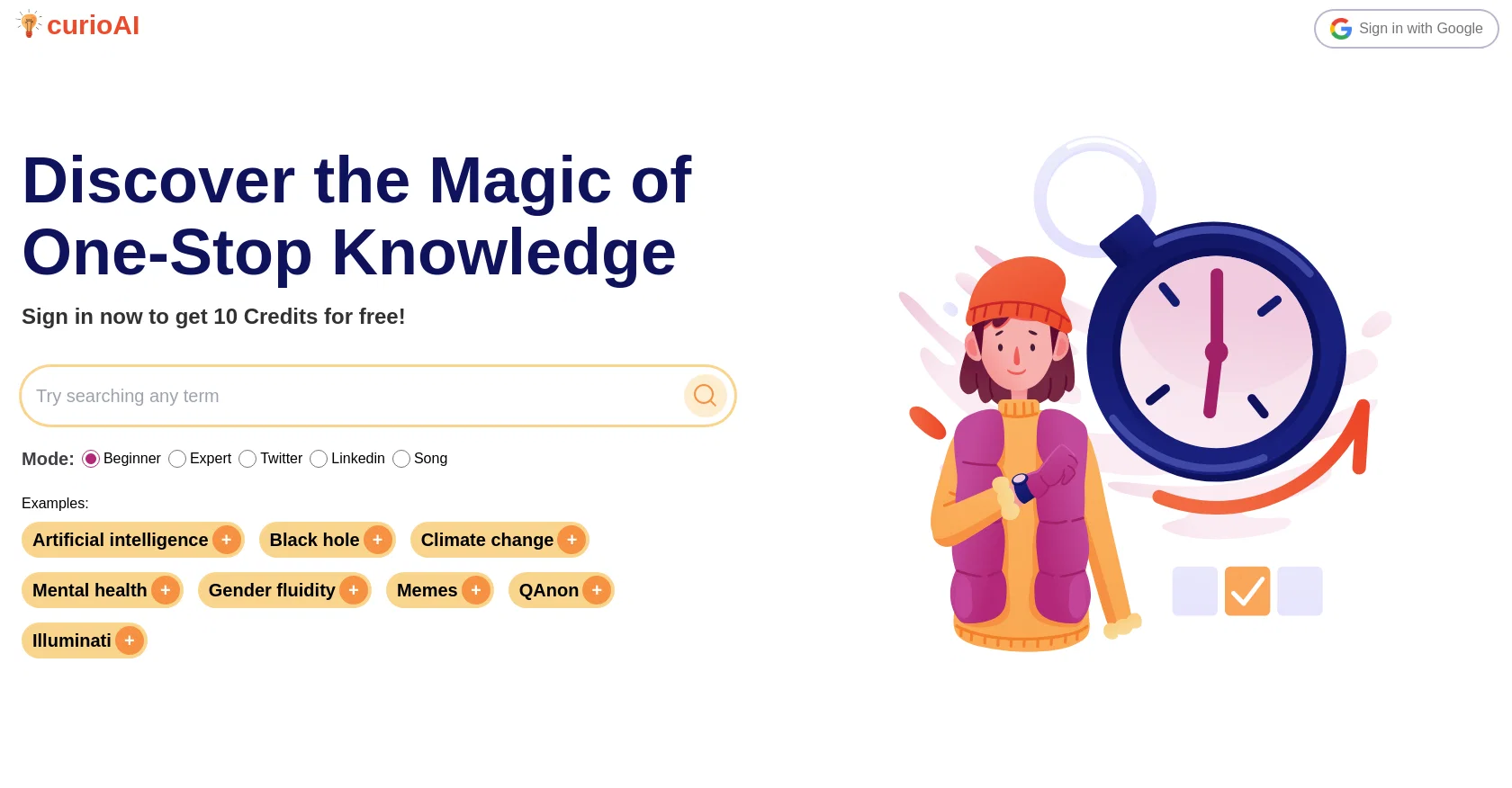 curioAI  website
