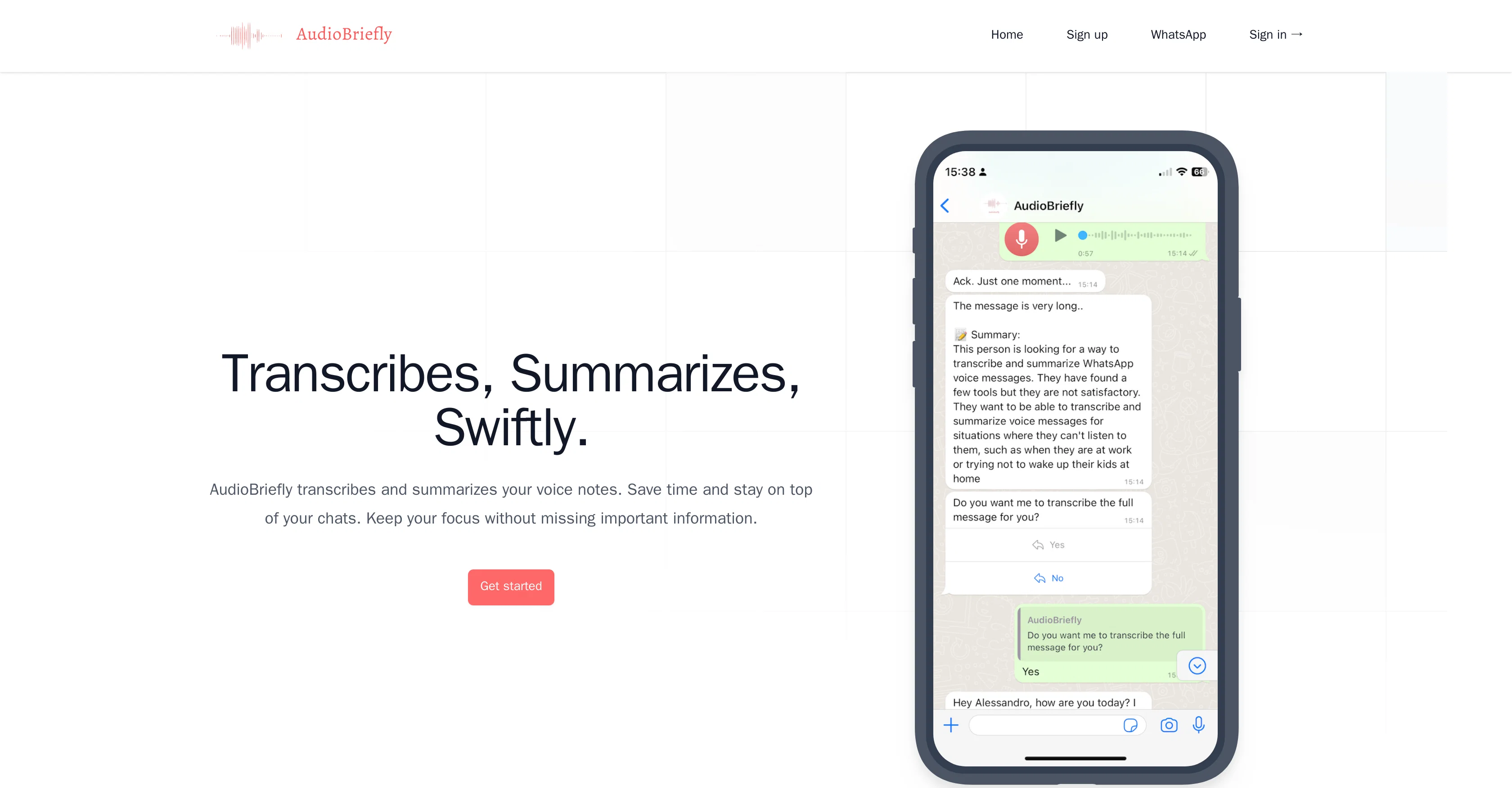 AudioBriefly website