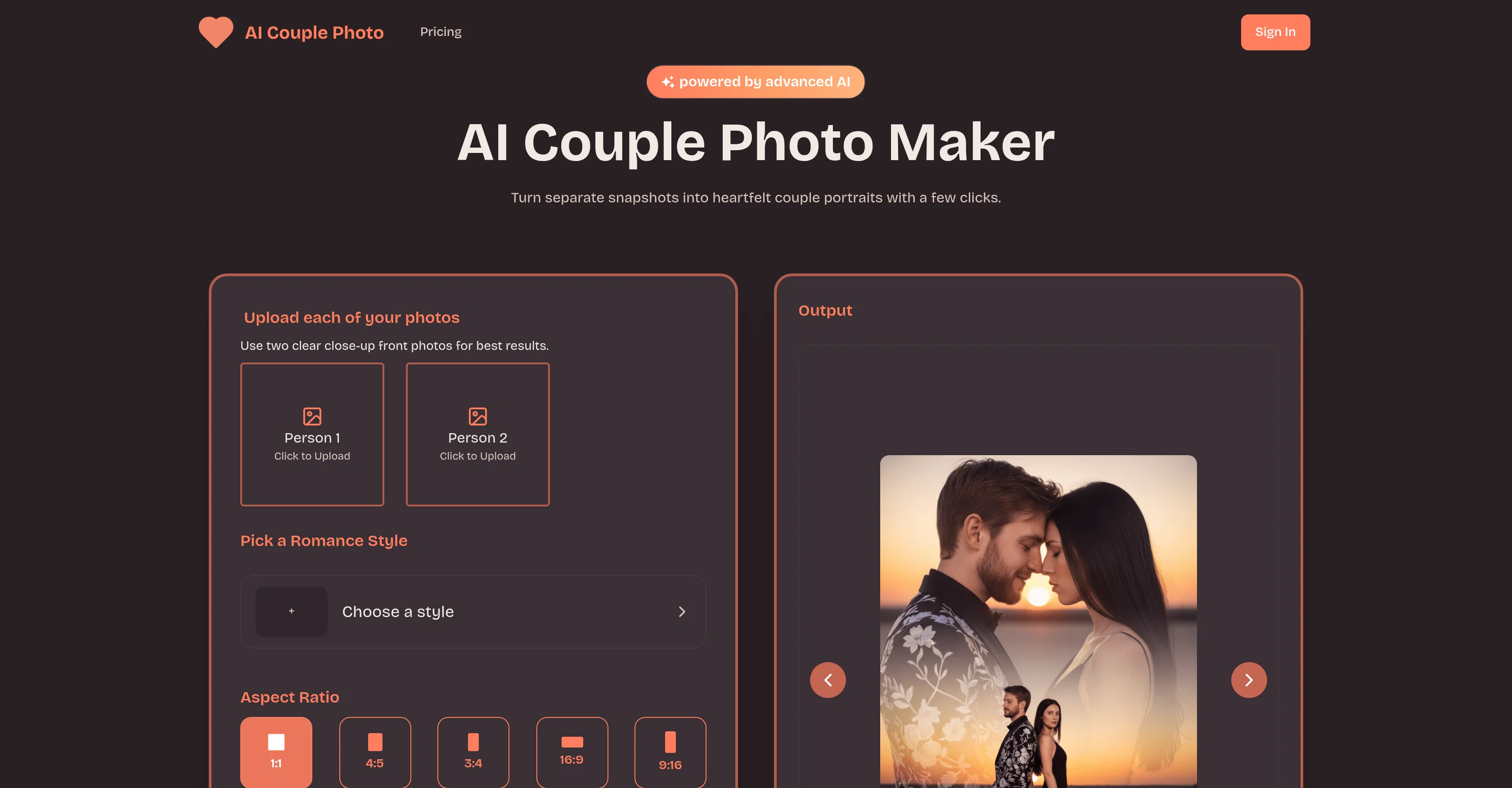 AI Couple Photo.com website
