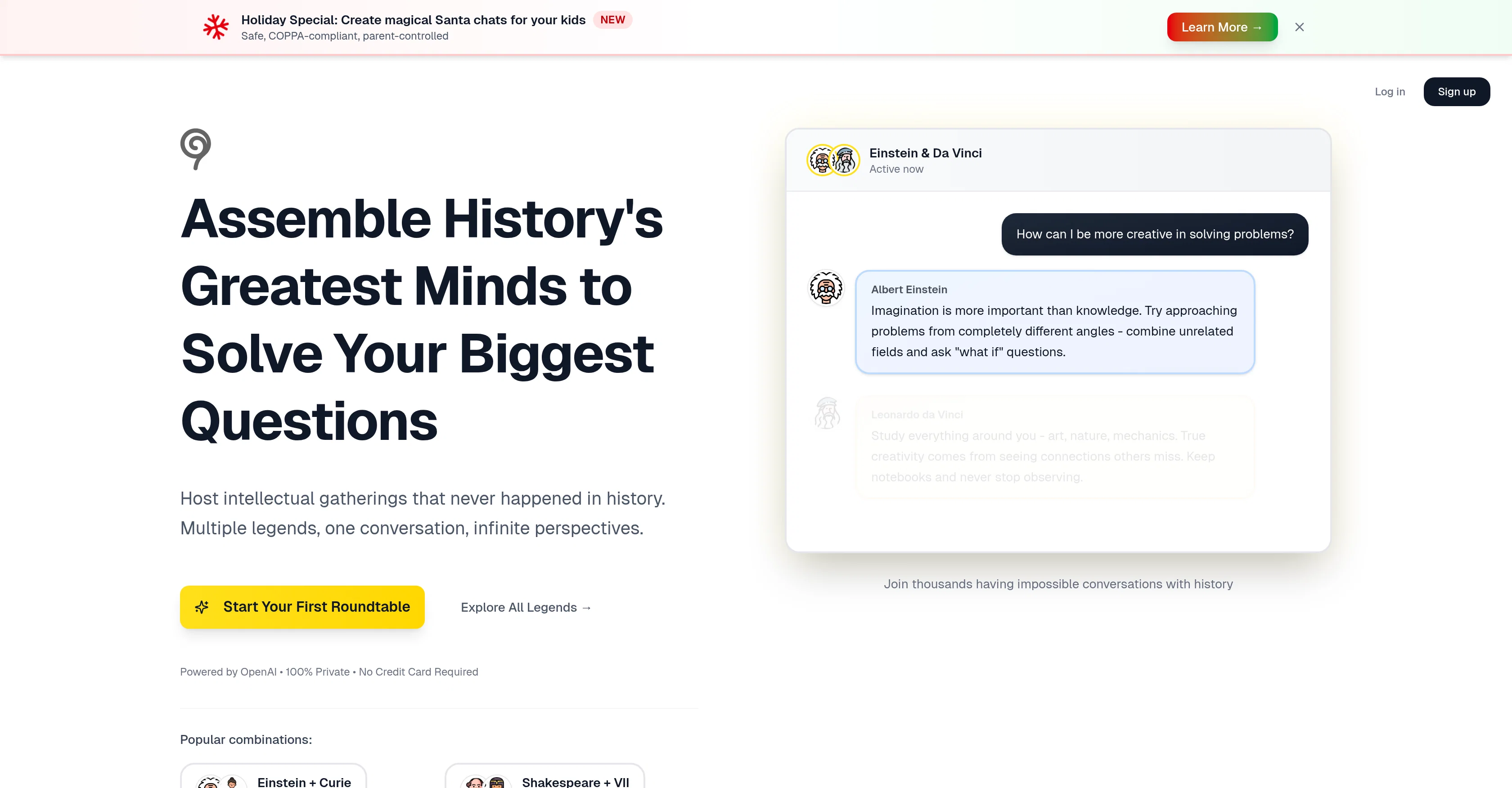 Chat With Legends website