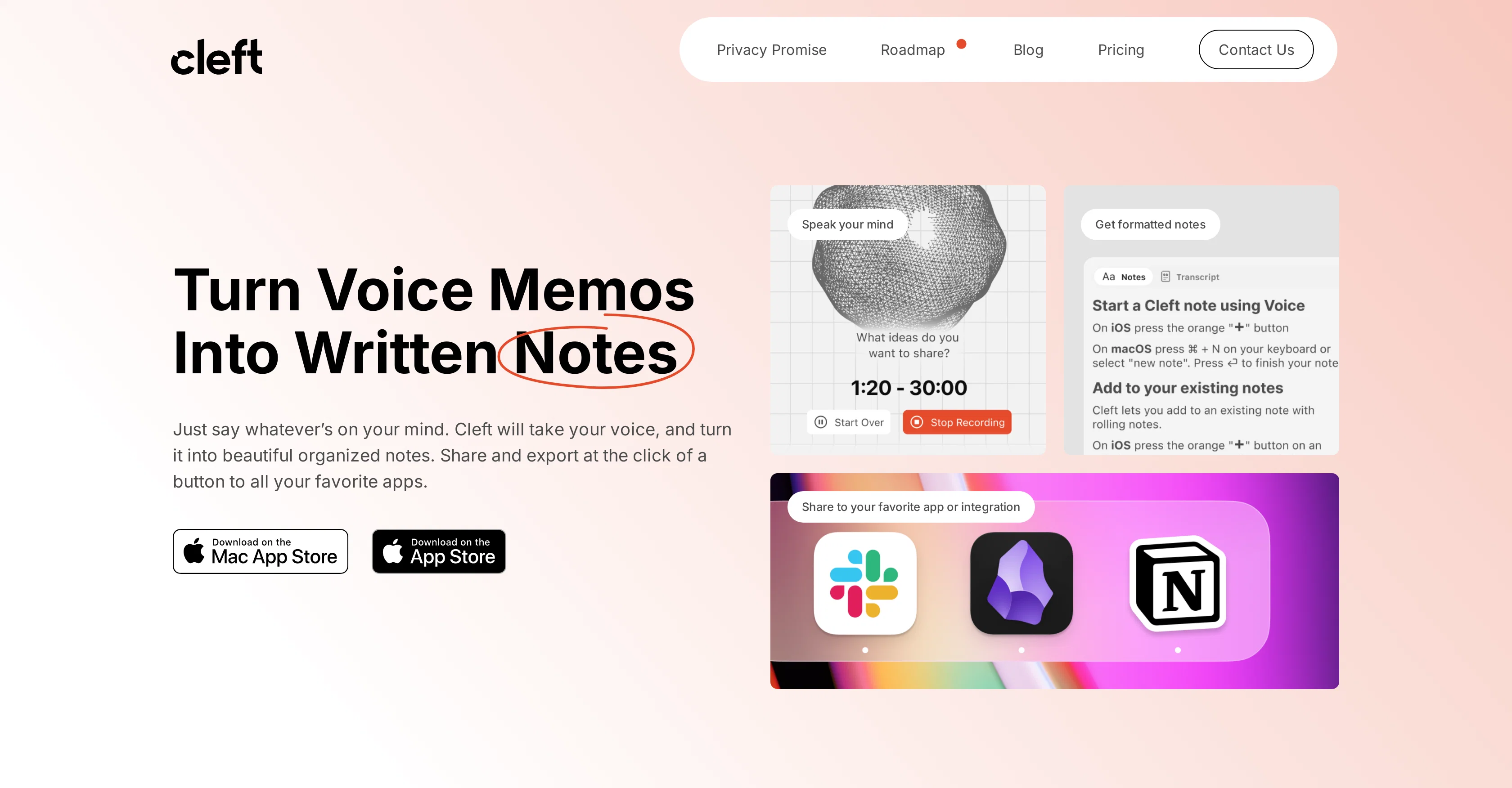 Cleft Notes website