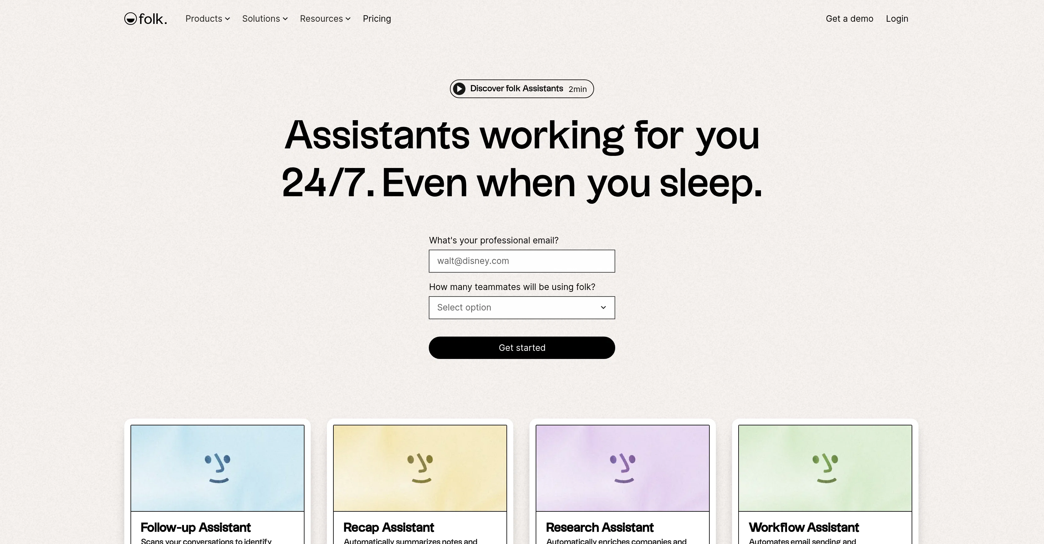 Folk Assistants website