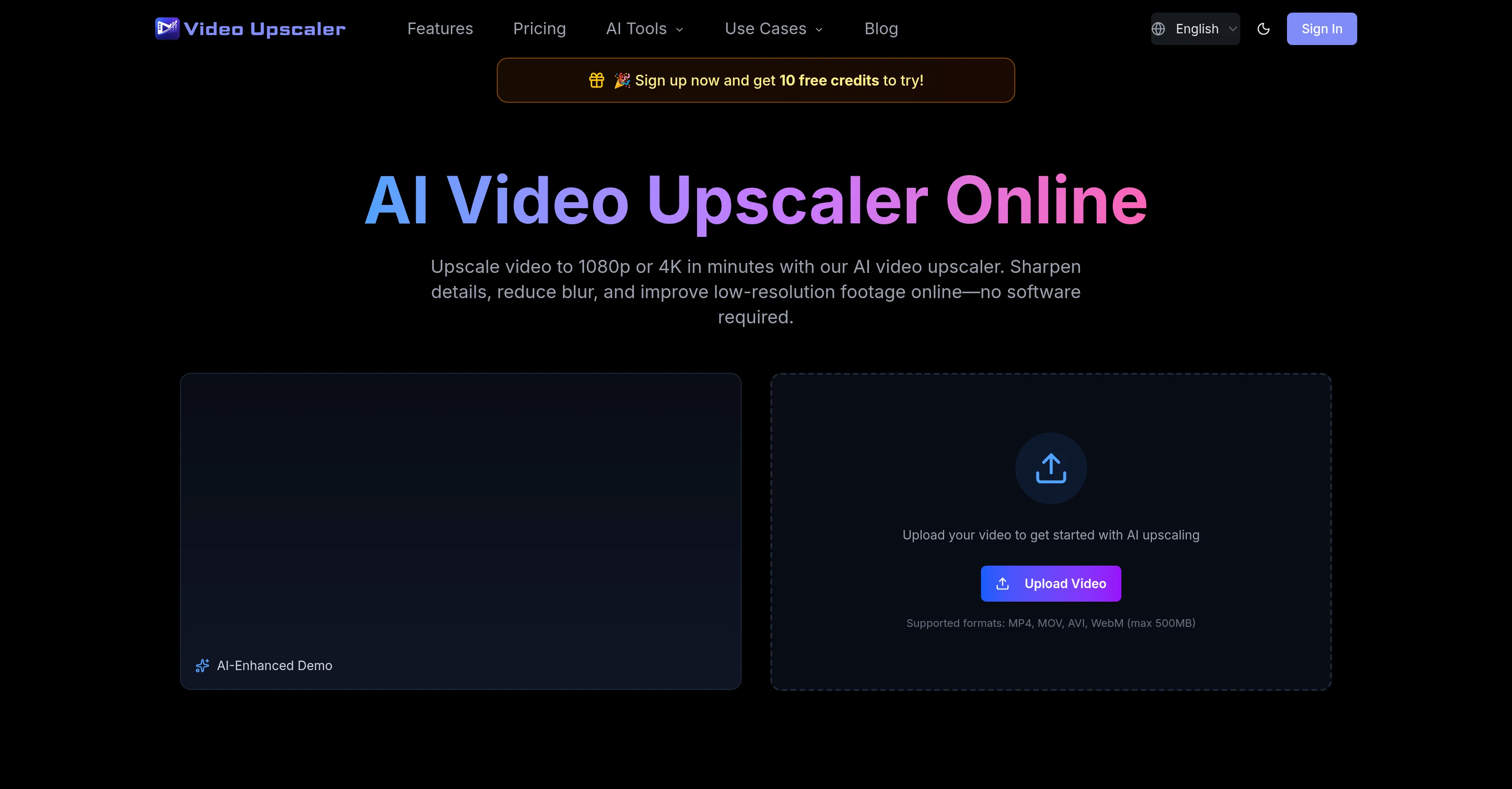 VideoUpscale.net website