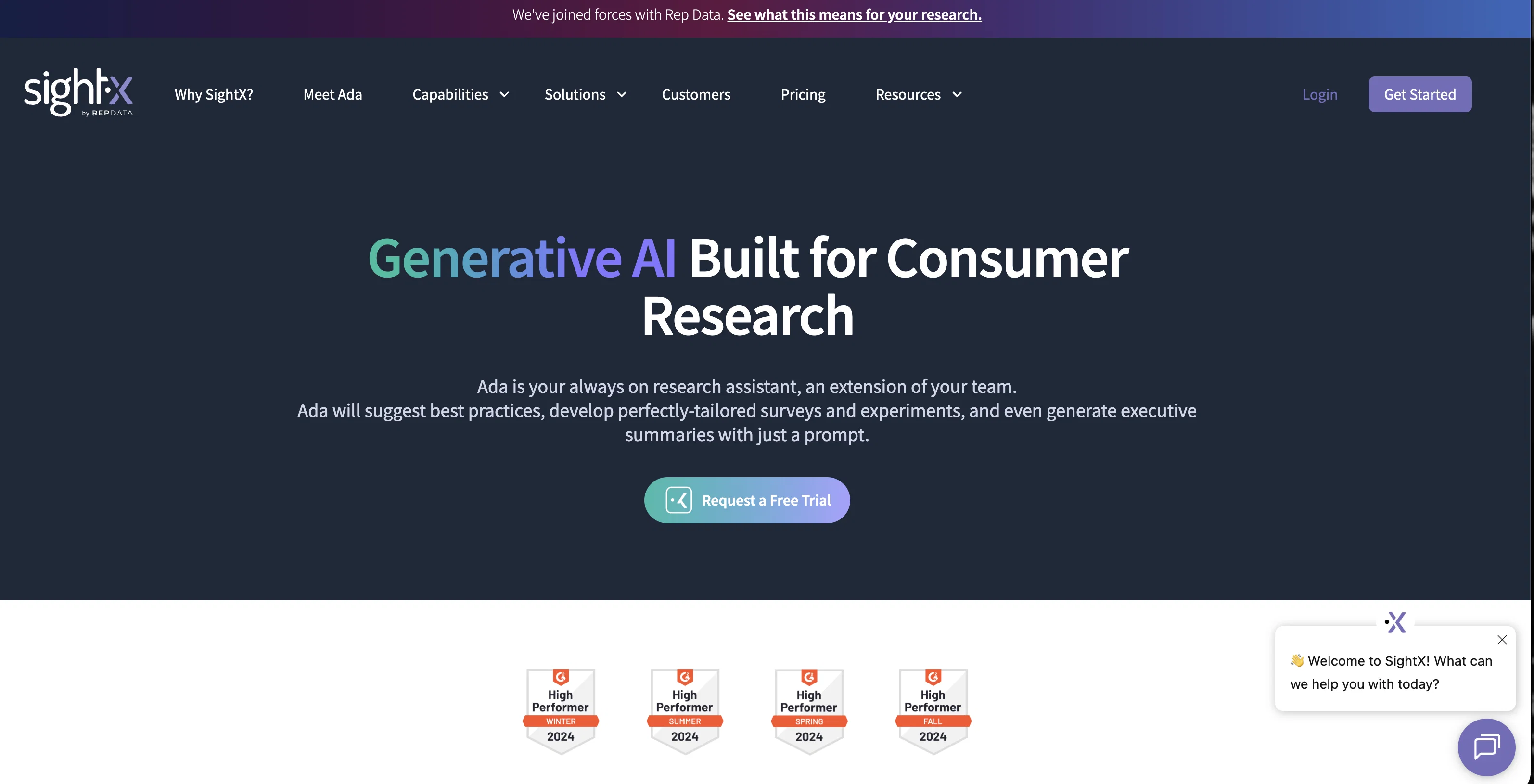 Ada by Sightx website