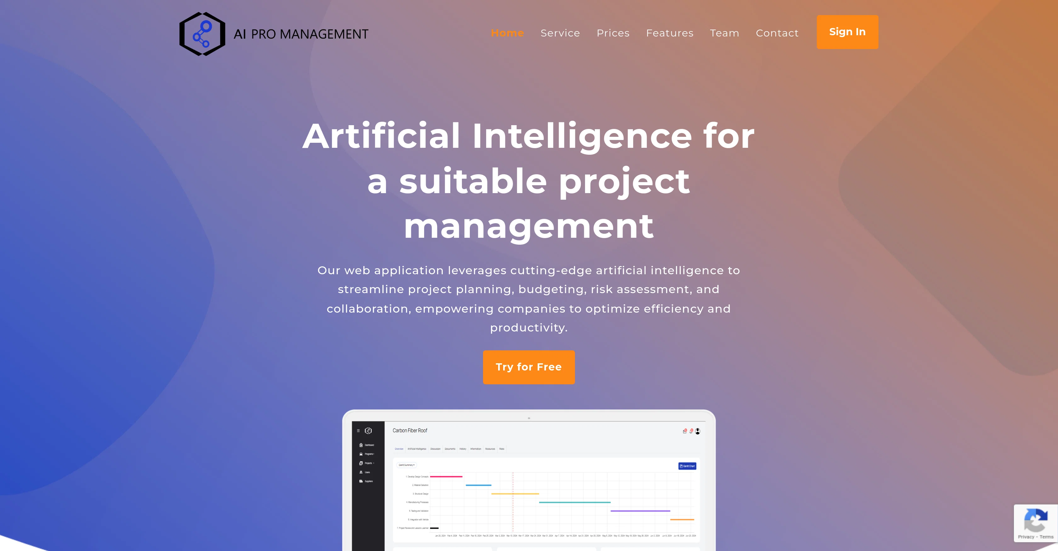 AI Pro Management website