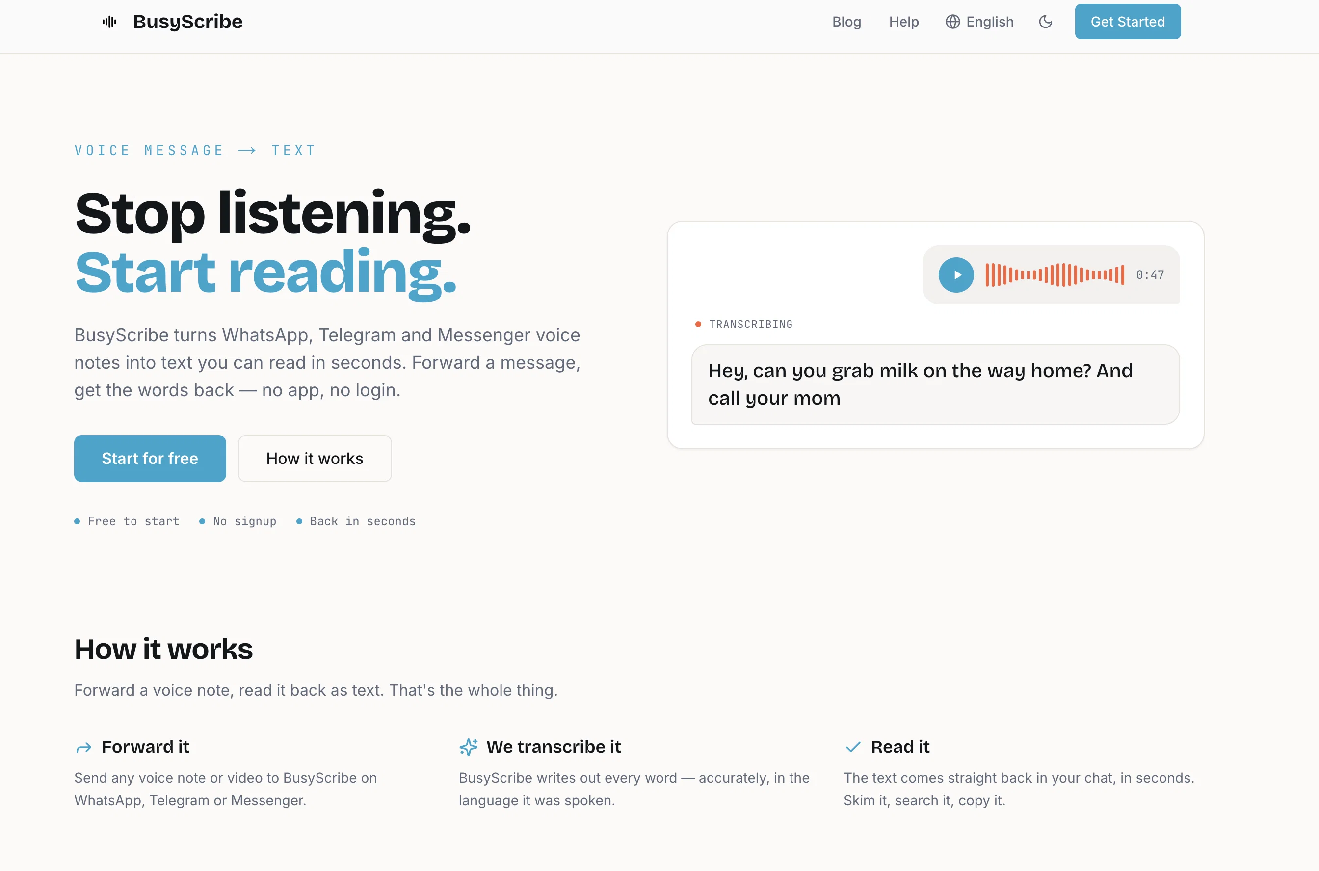 BusyScribe website