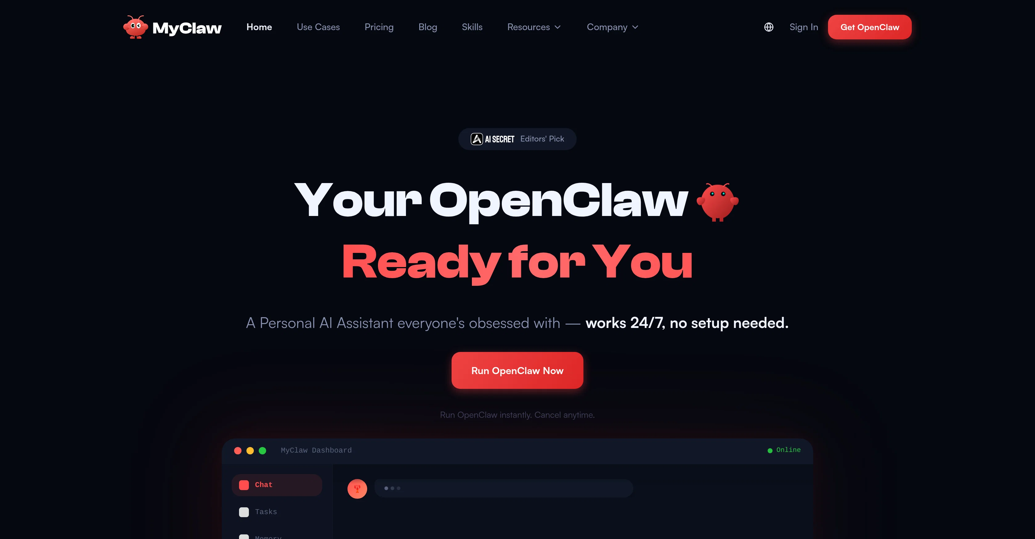 MyClaw.ai website
