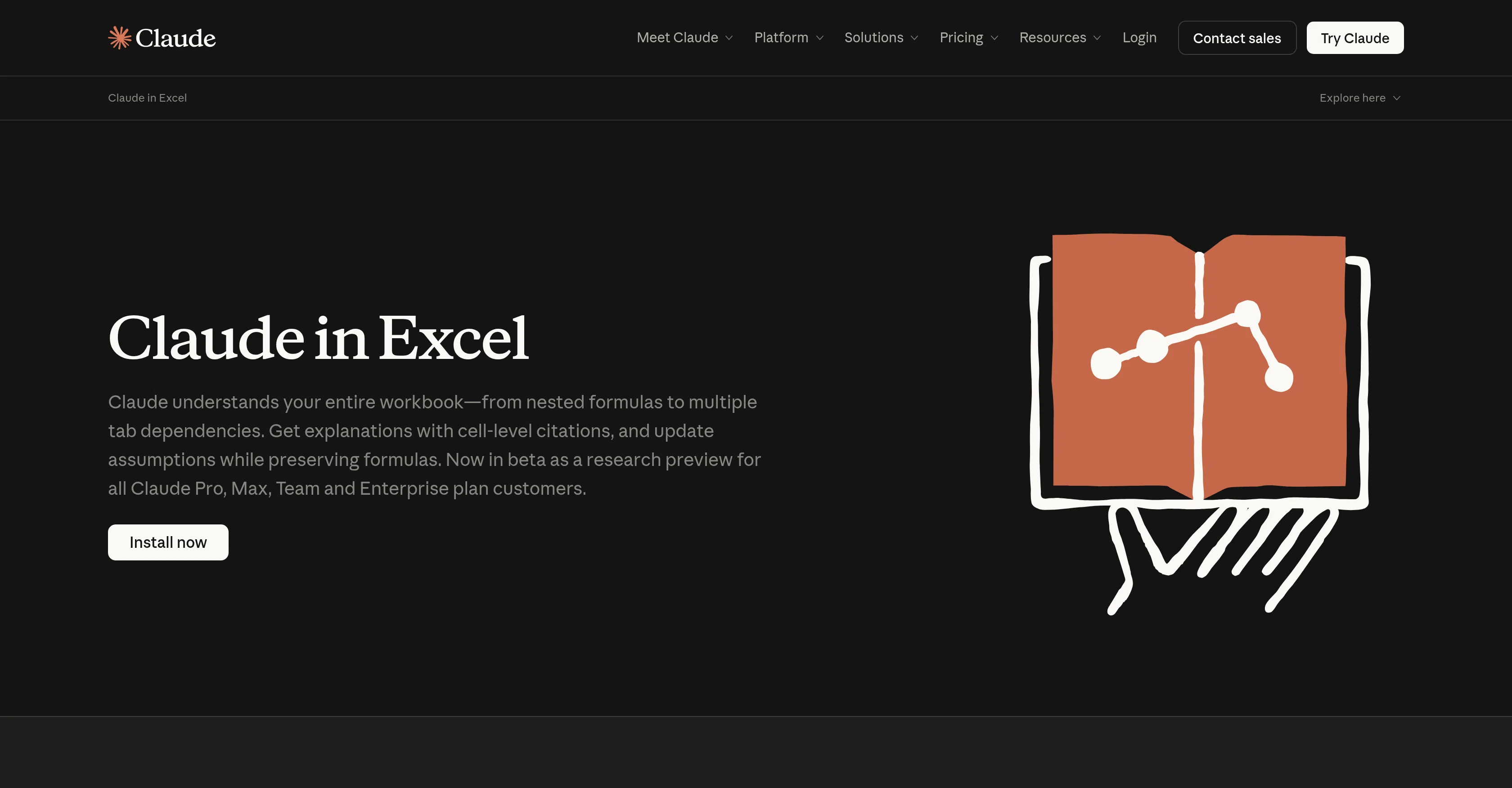 Claude in Excel website