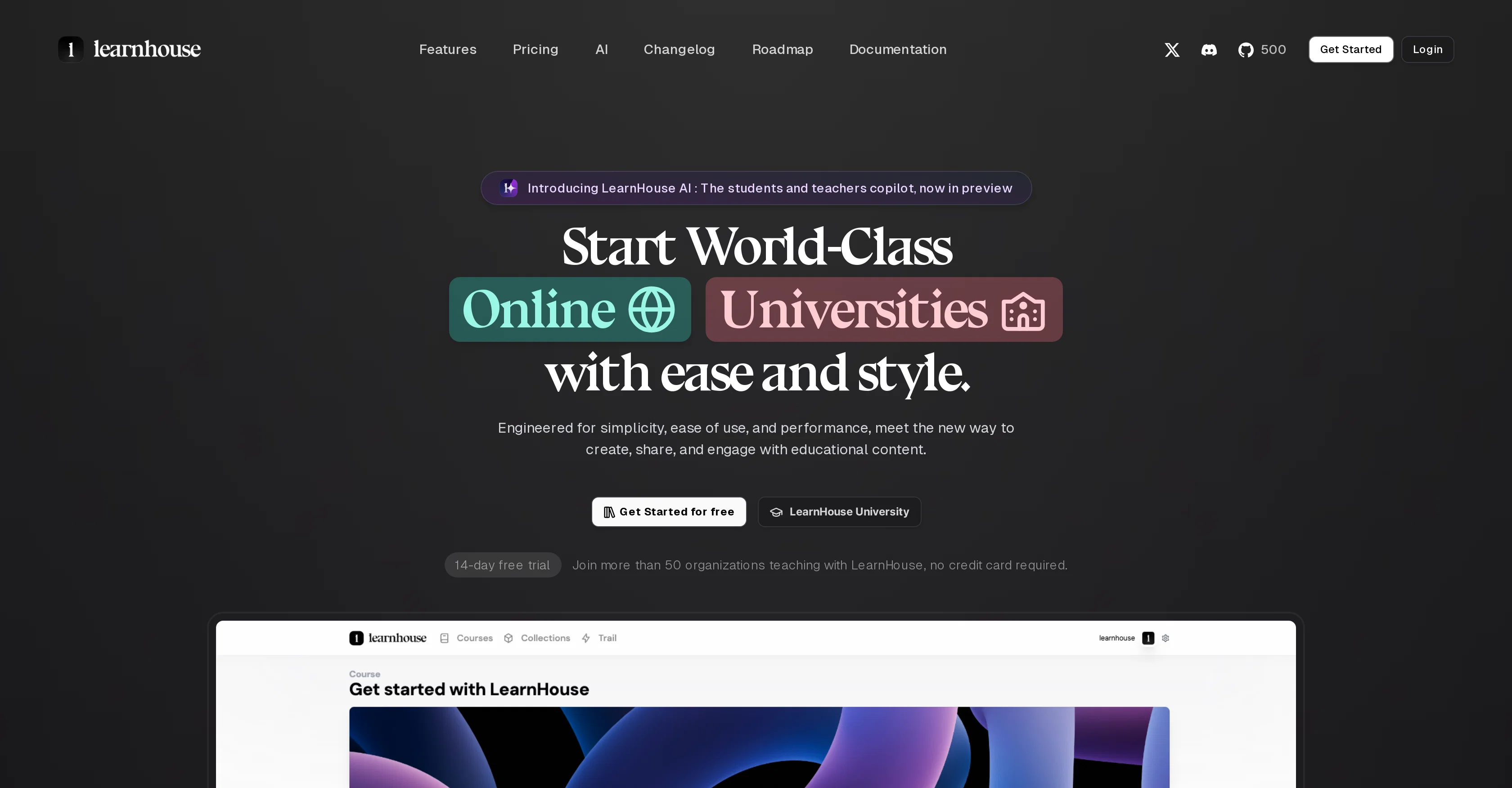 LearnHouse website
