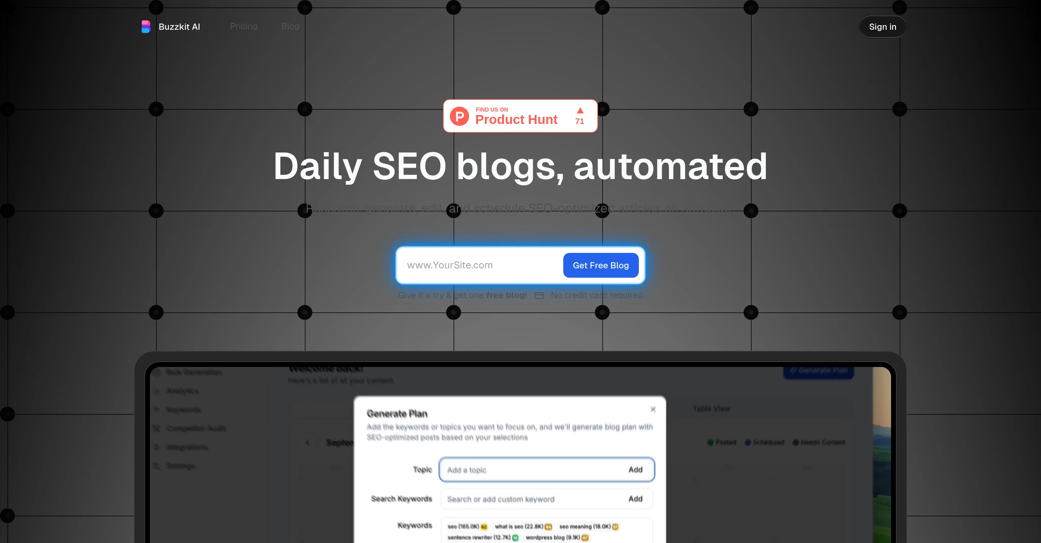 Buzzkit AI website