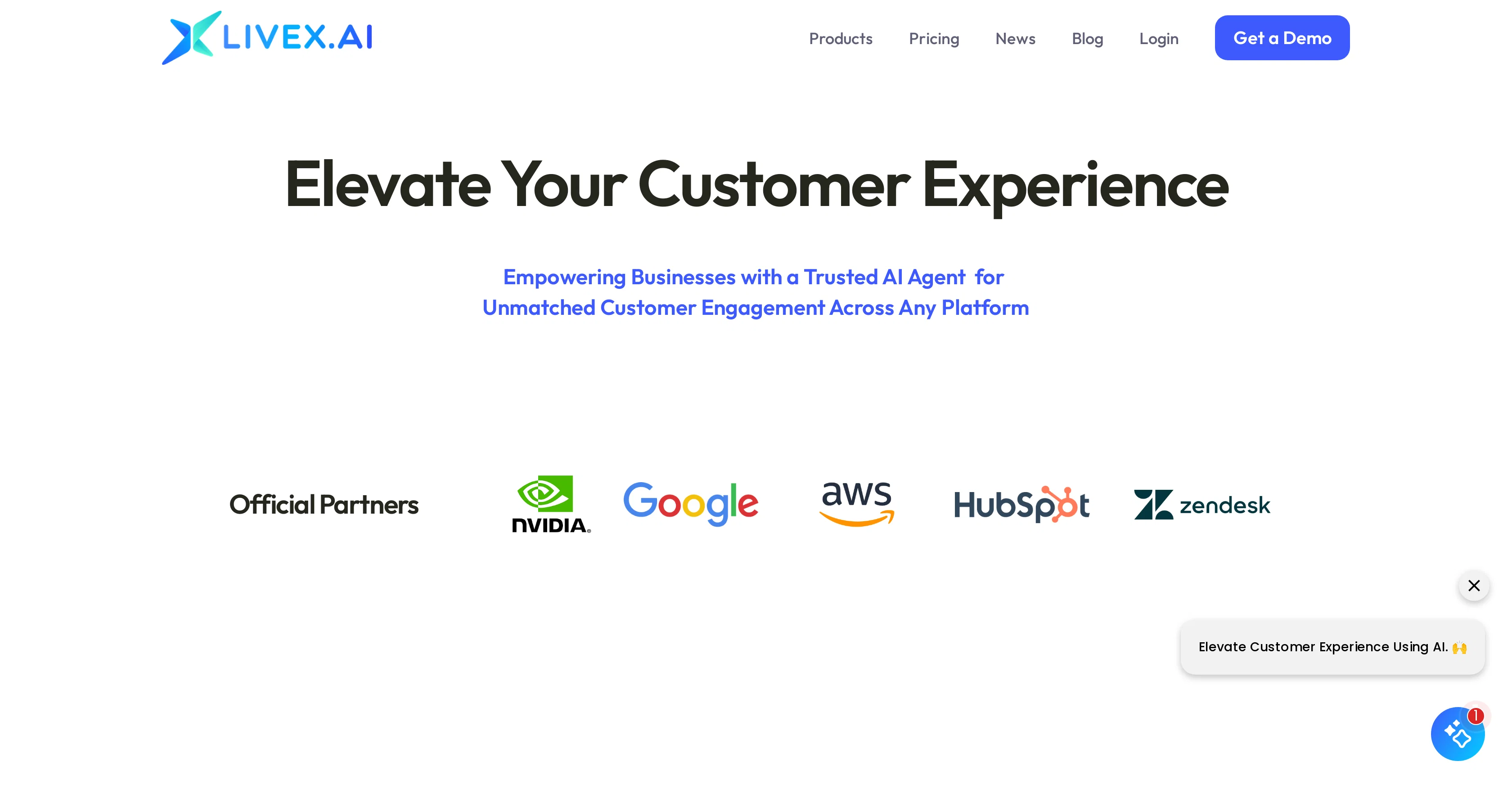 LiveX AI Agent website