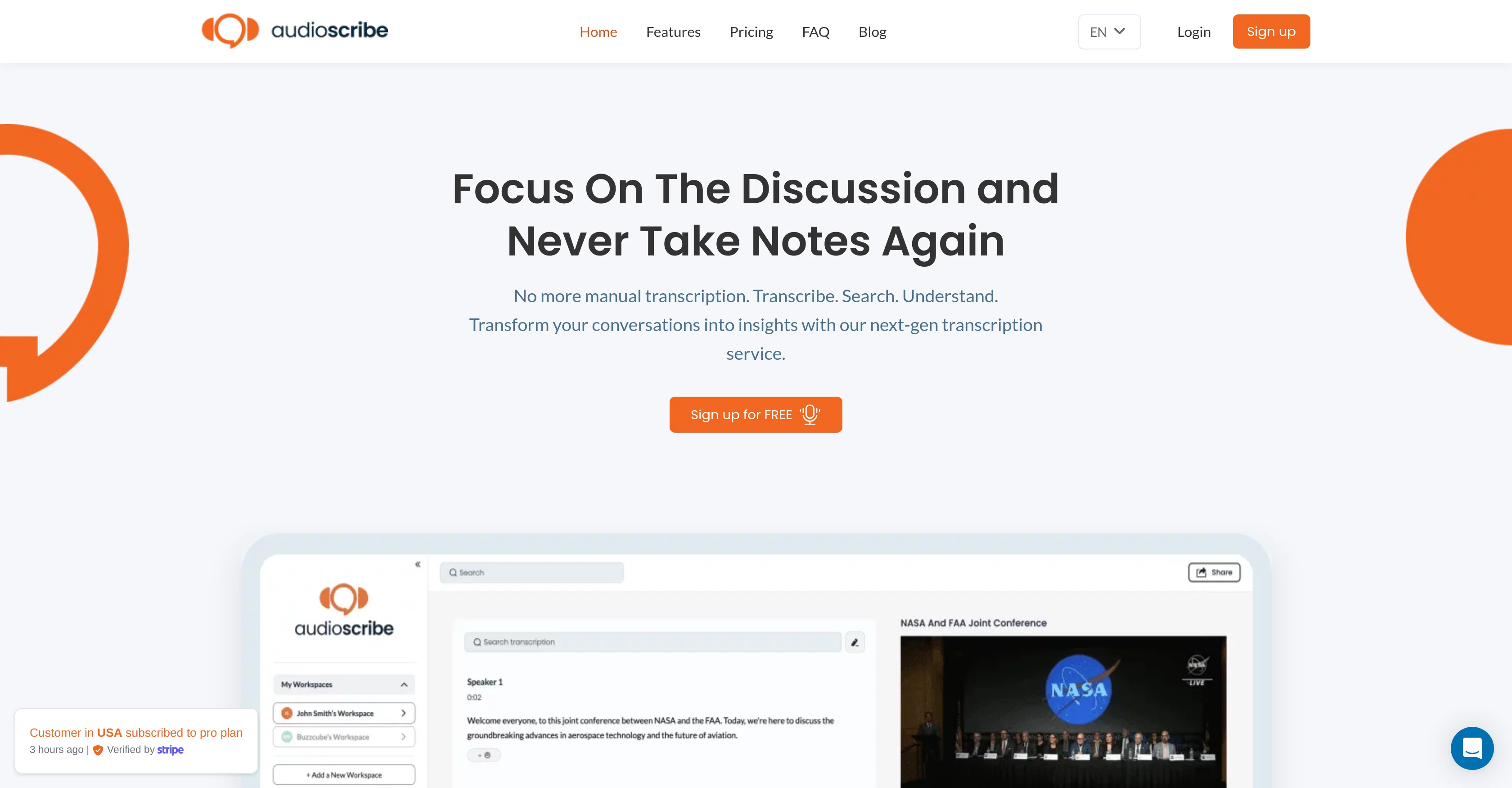 AudioScribe website
