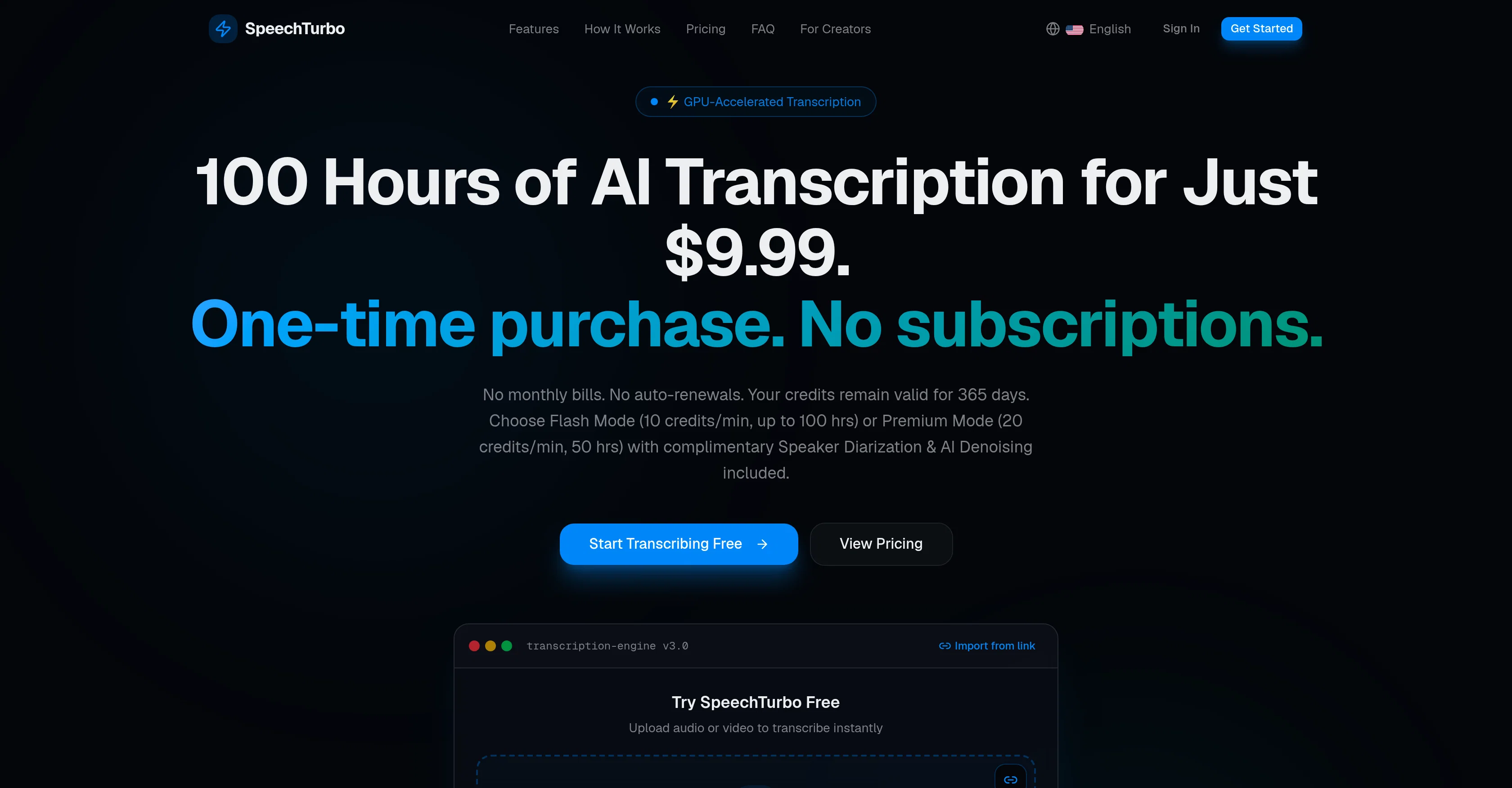 SpeechTurbo website