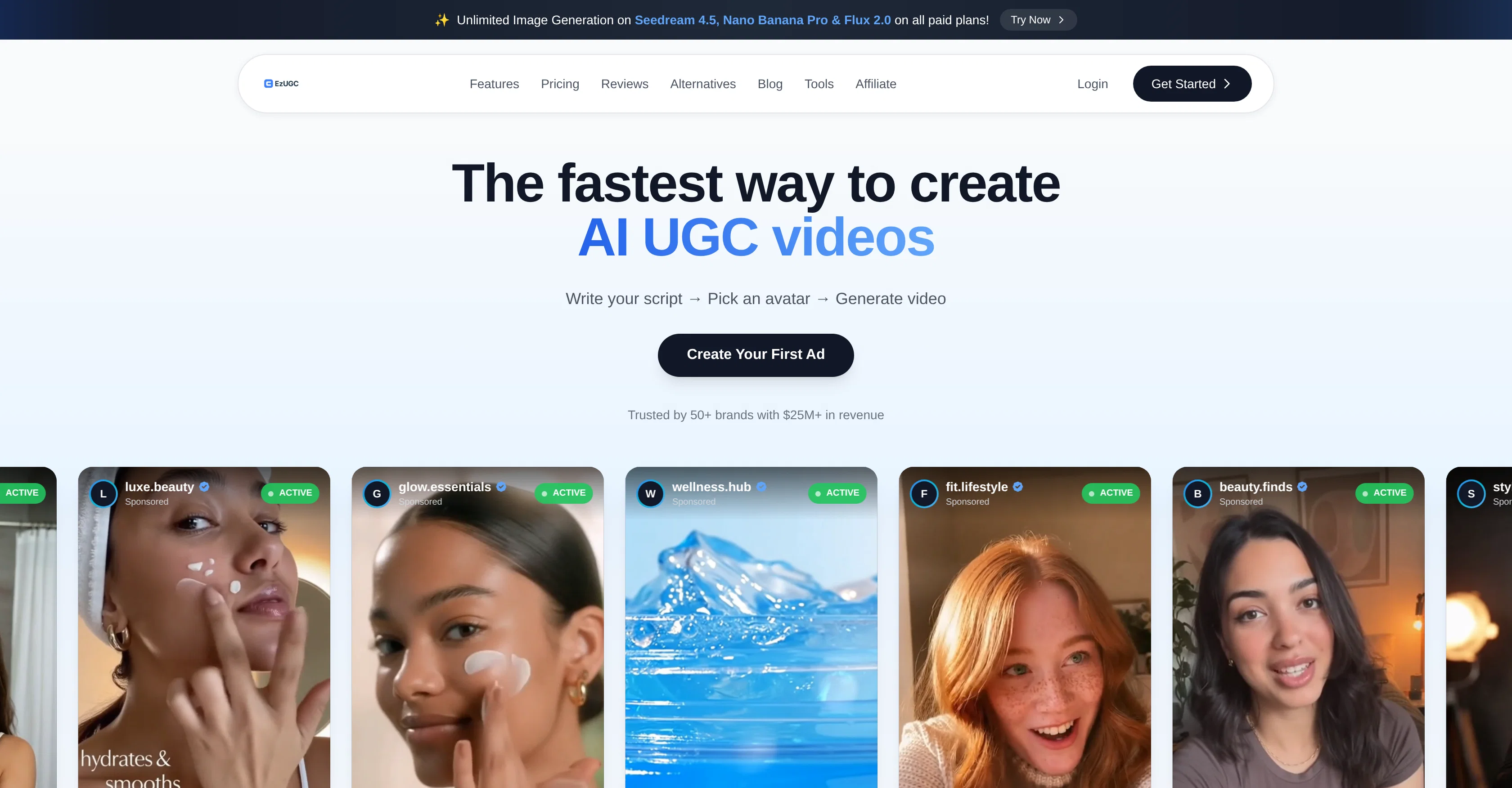 EzUGC - On-brand image and video ads in minutes. website