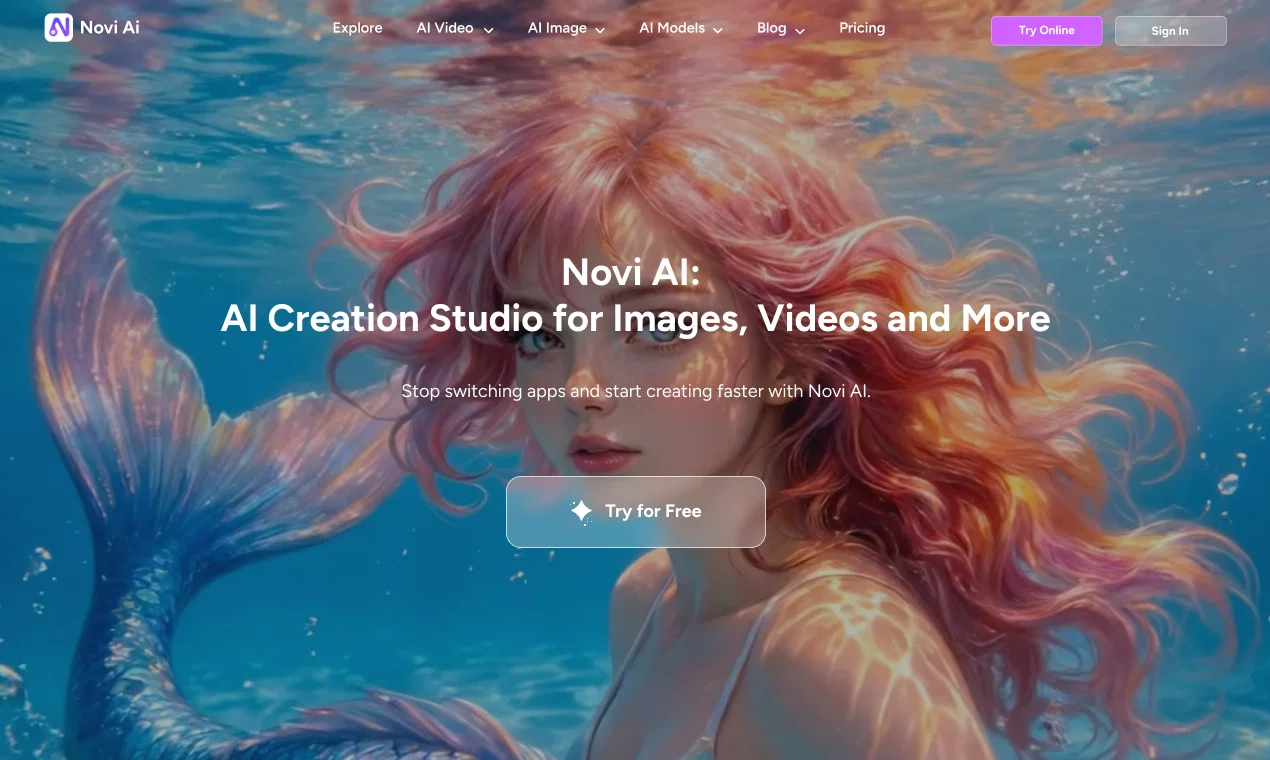 Novi AI website