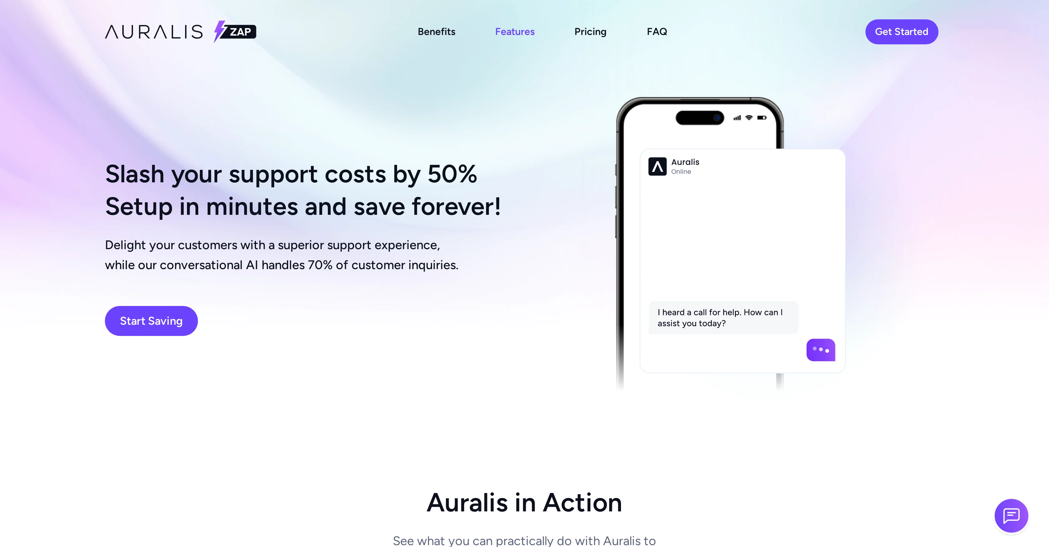 Auralis Zap website