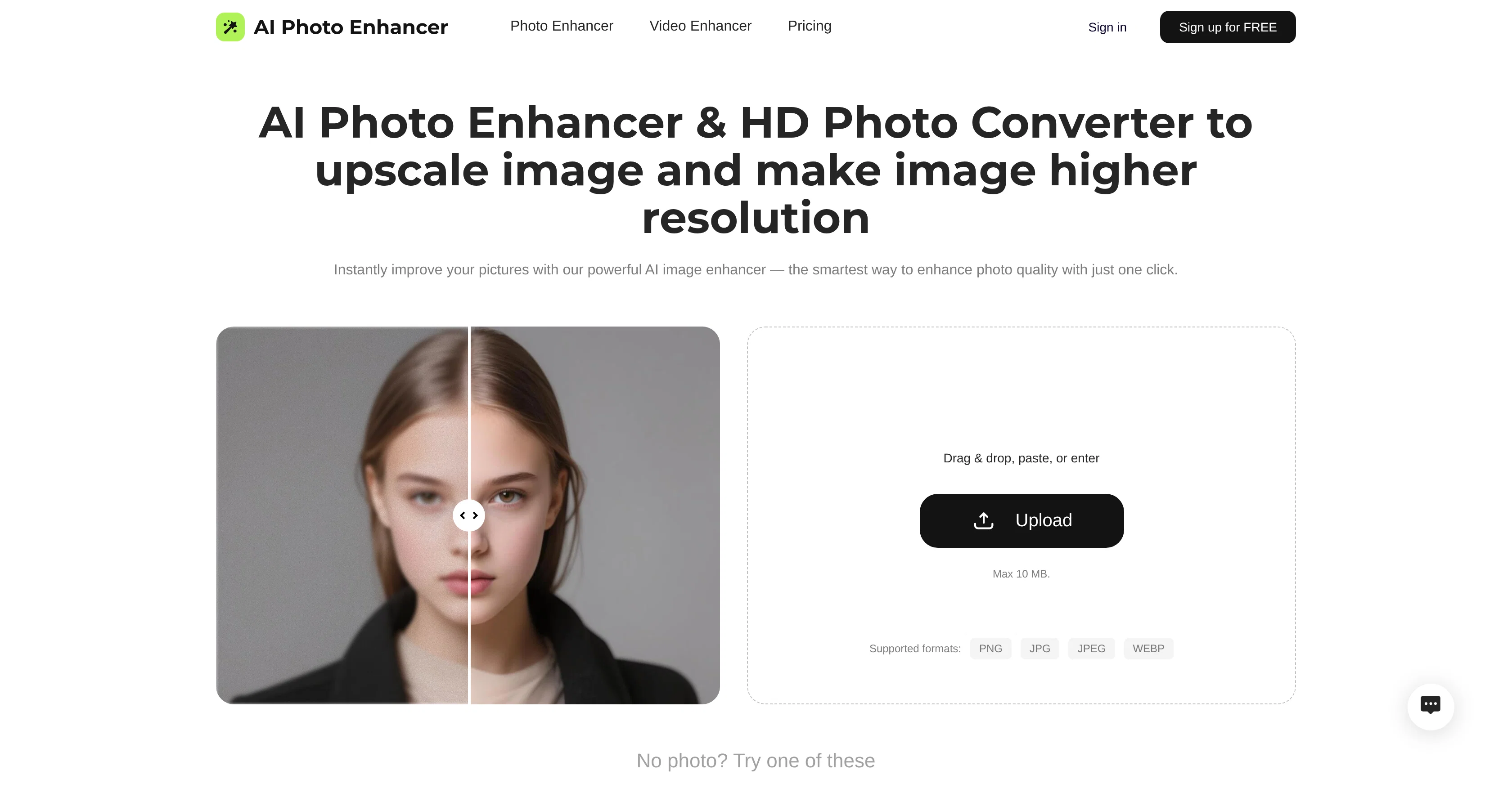 AIPhotoEnhancer.Pro website