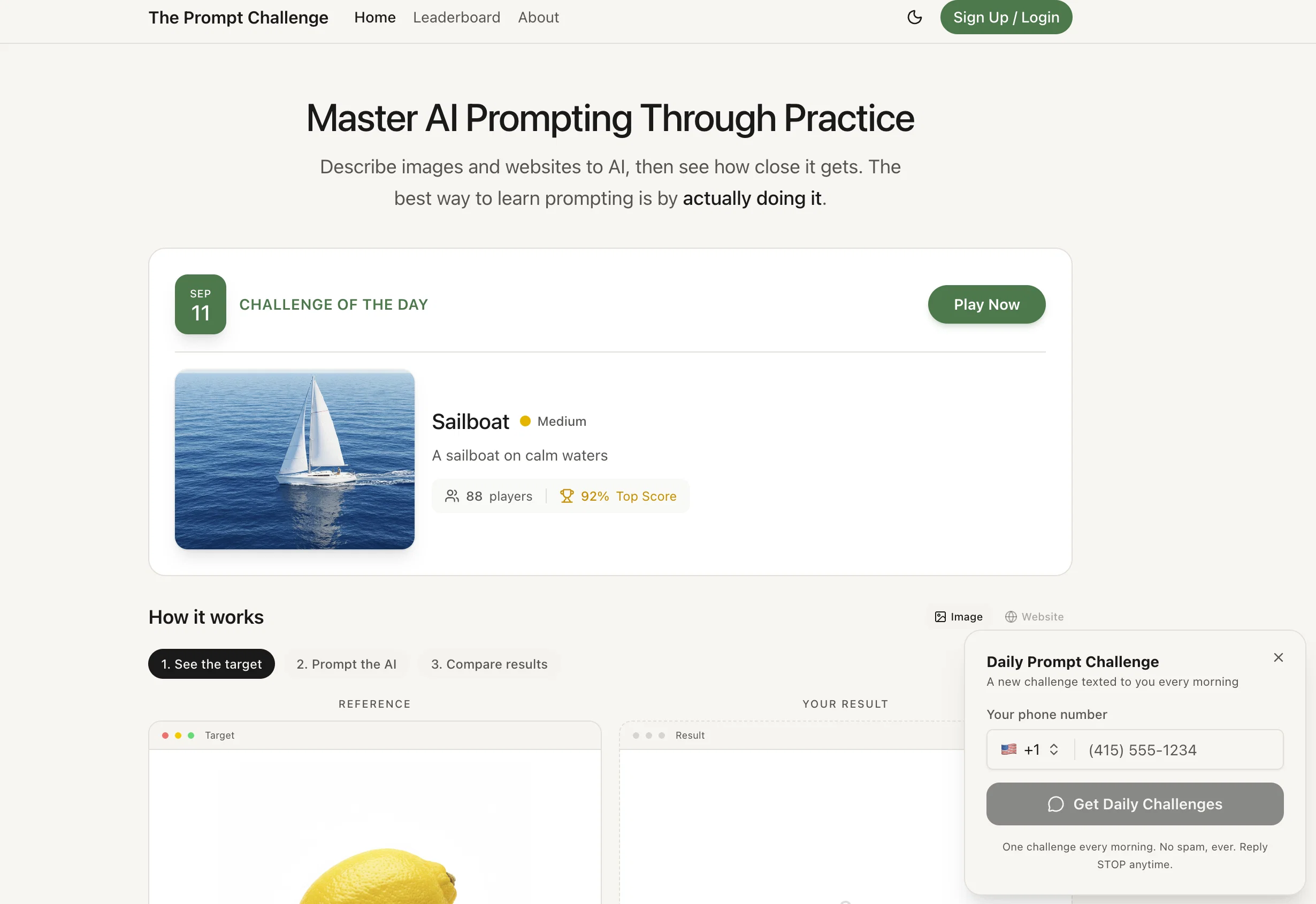 The Prompt Challenge website