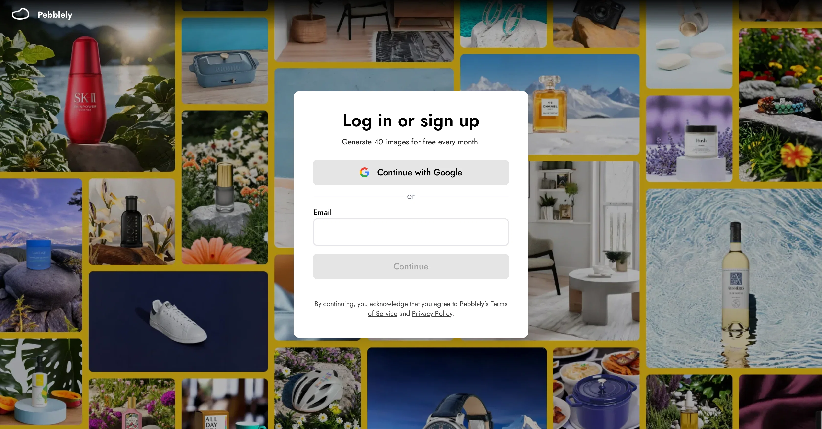Pebblely website